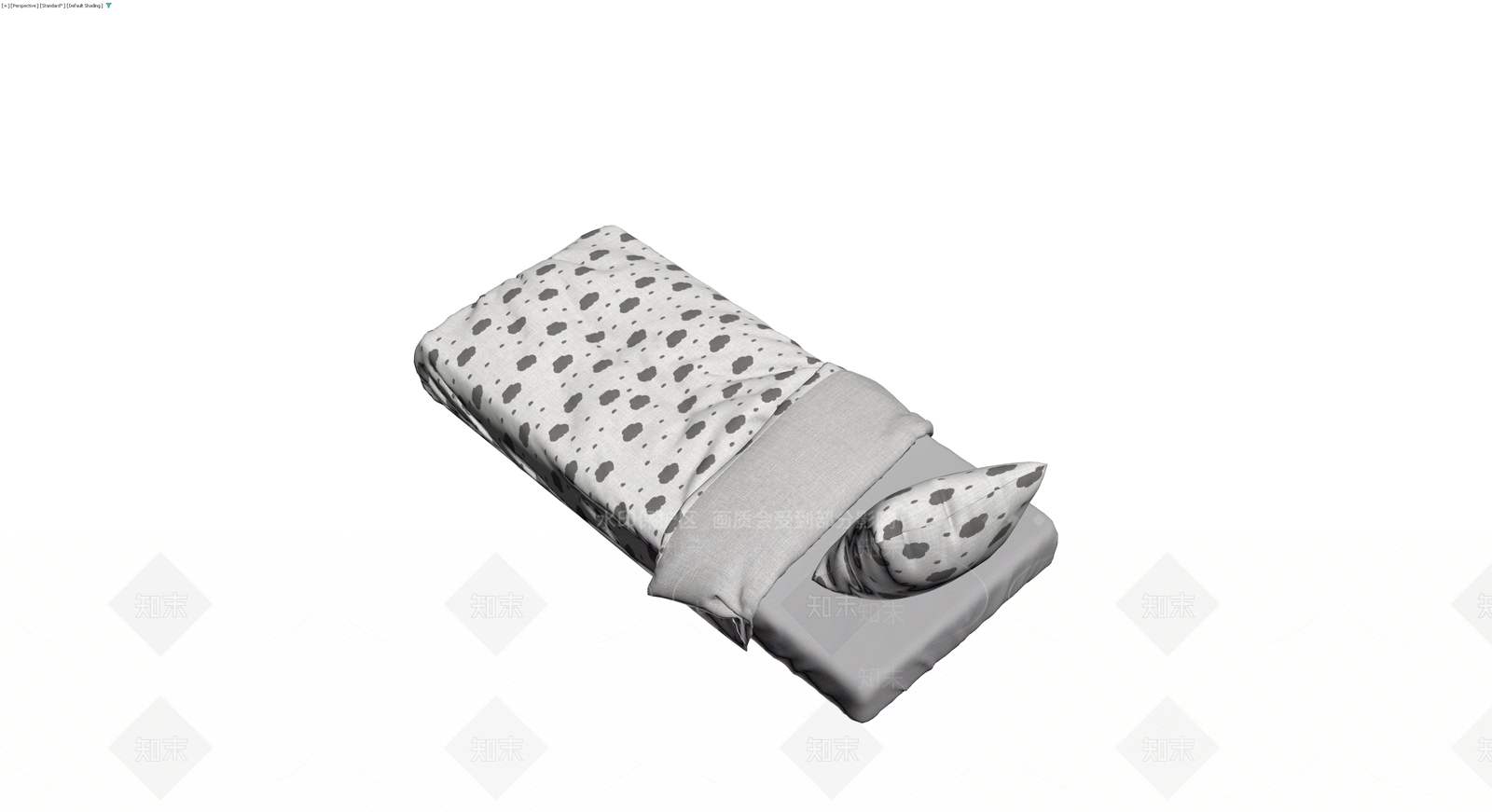 灰模云朵图案床品3D模型下载【ID:1230609176】