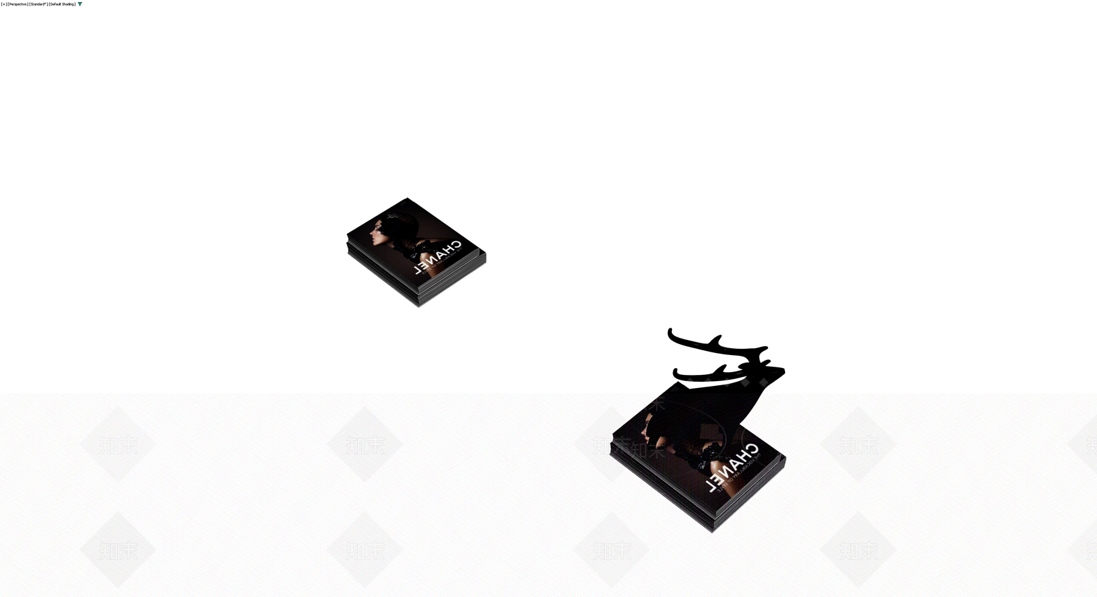 黑鹿雕塑与书籍组合3D模型下载【ID:1230535080】