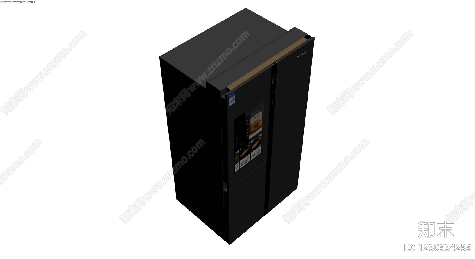 三星黑色智能对开门冰箱3D模型下载【ID:1230534255】