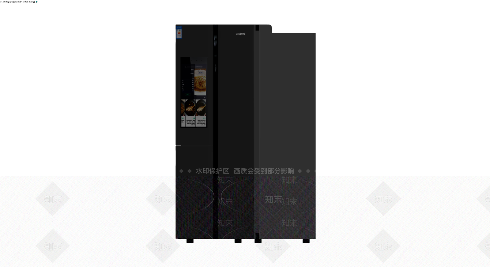 三星黑色智能对开门冰箱3D模型下载【ID:1230534255】