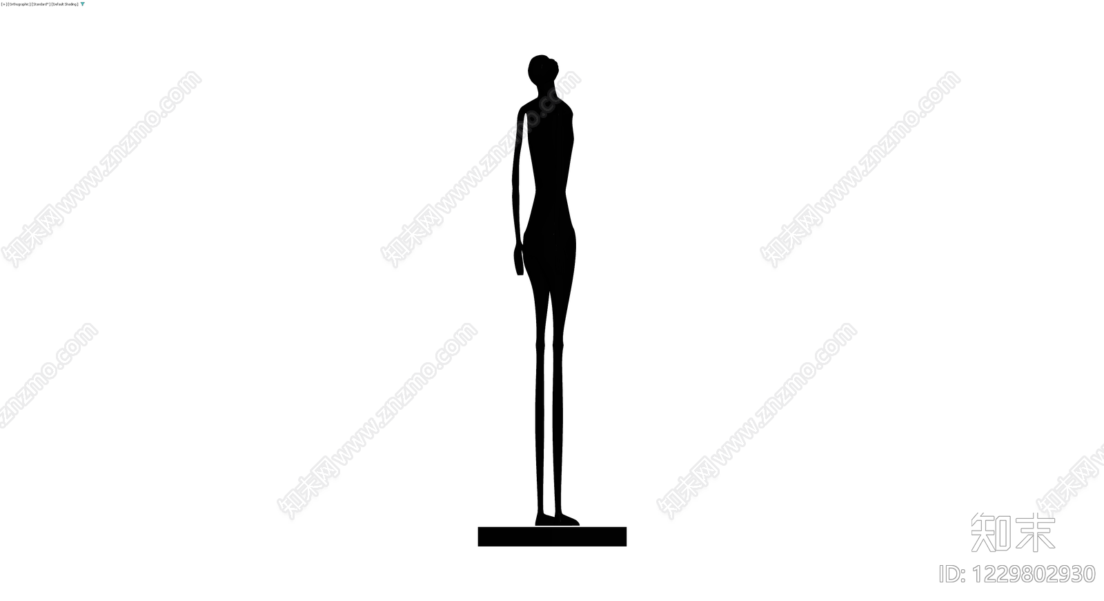 黑色女性人体雕塑3D模型下载【ID:1229802930】