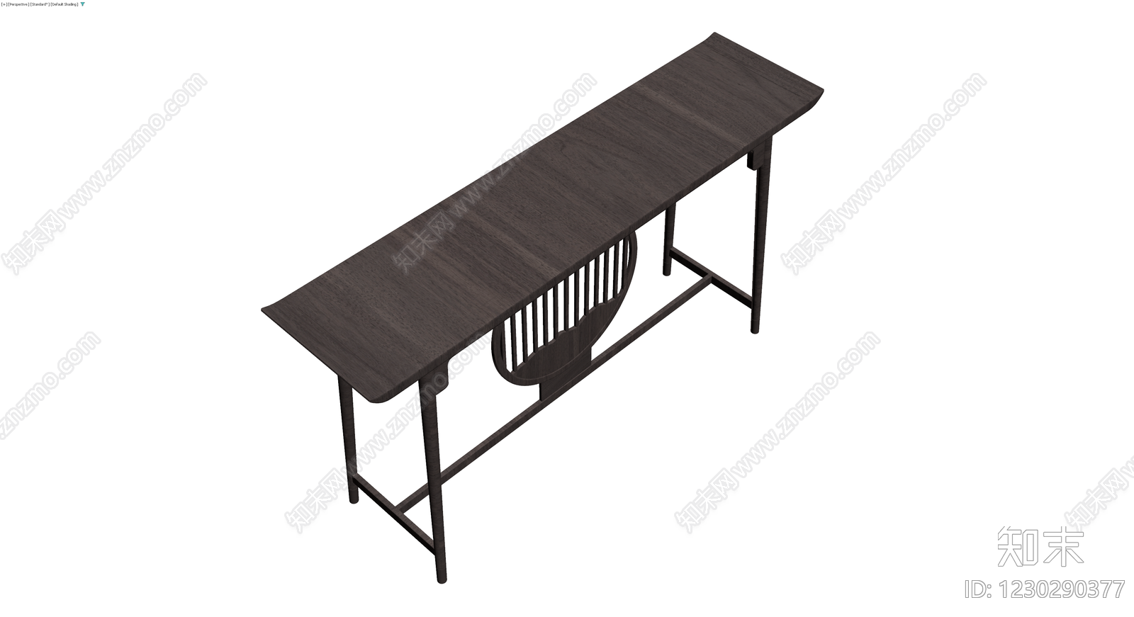 新中式深色木质条案3D模型下载【ID:1230290377】