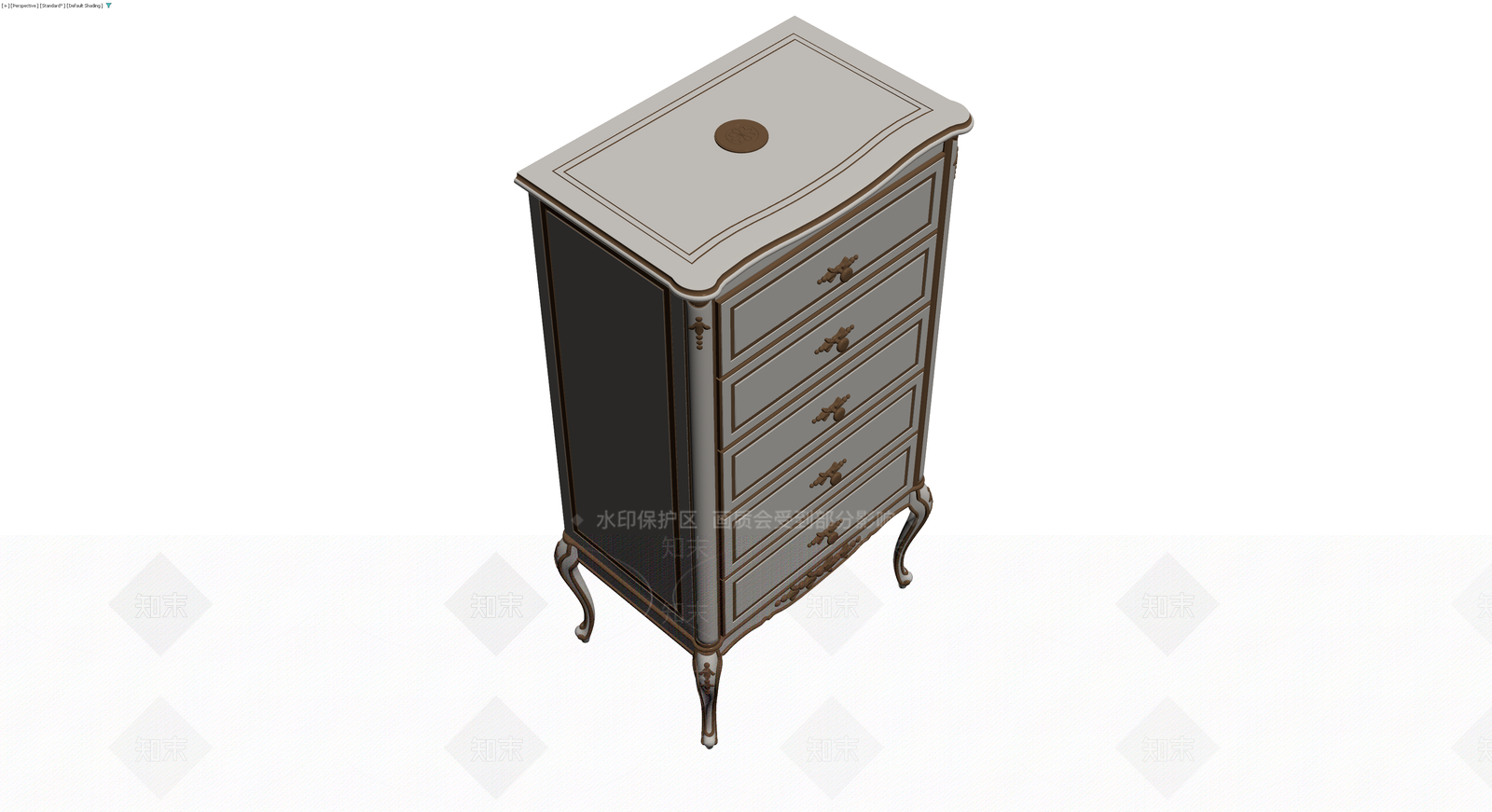 欧式五斗柜带抽屉3D模型下载【ID:1230395069】