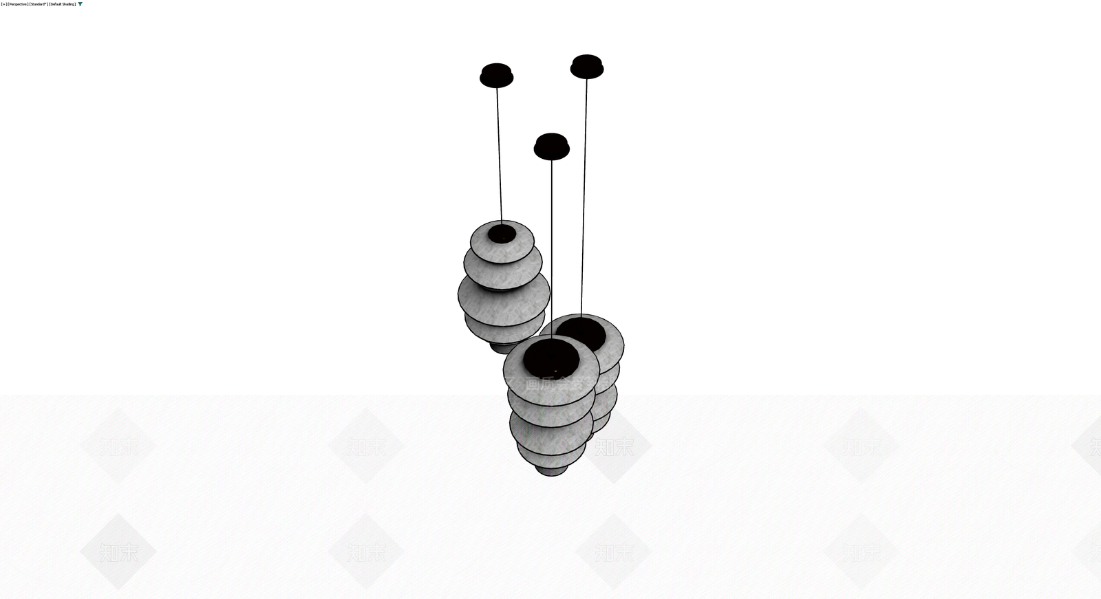 现代风格多层吊灯组合3D模型下载【ID:1230617748】