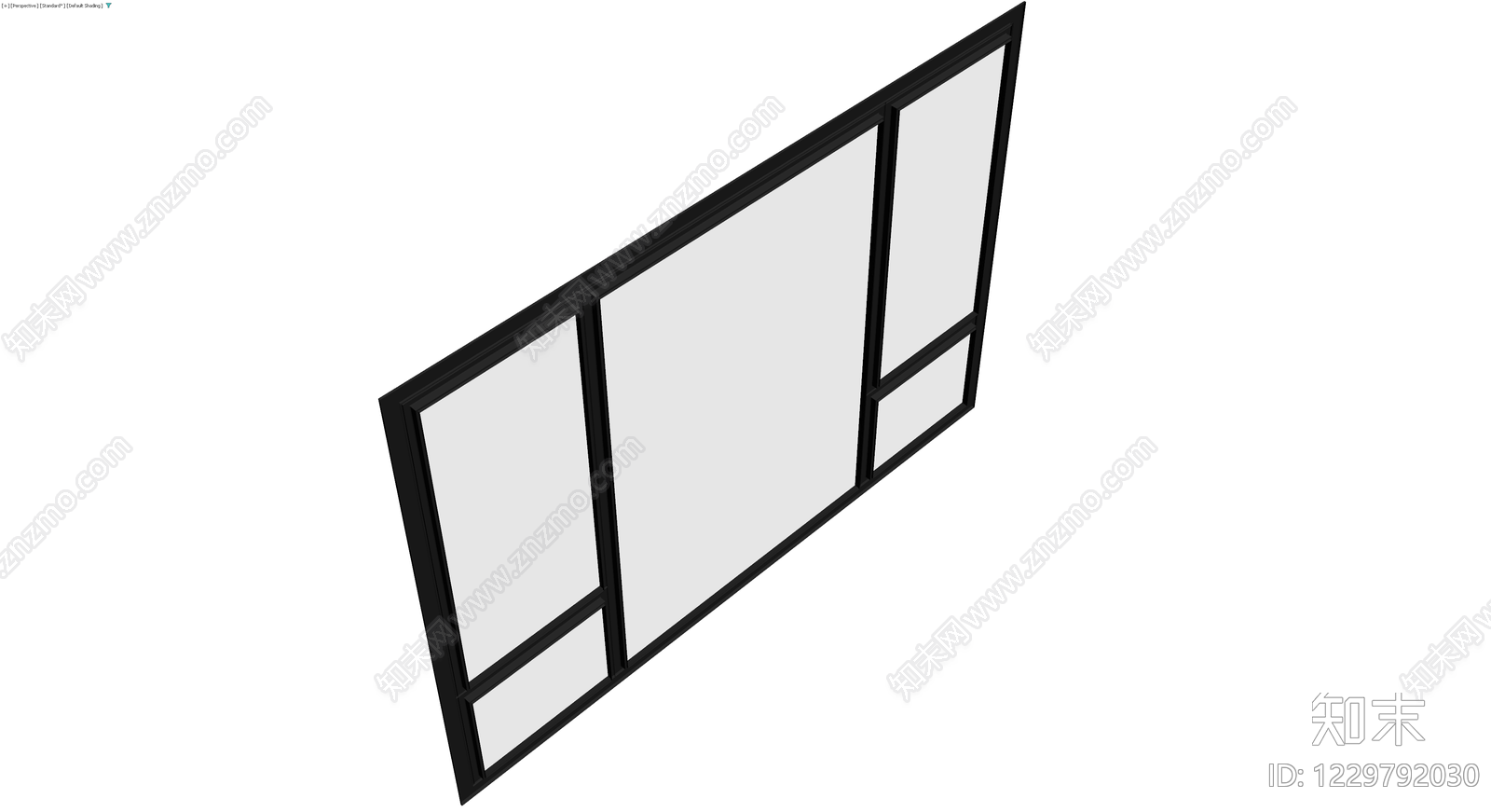 黑框三扇玻璃隔断3D模型下载【ID:1229792030】