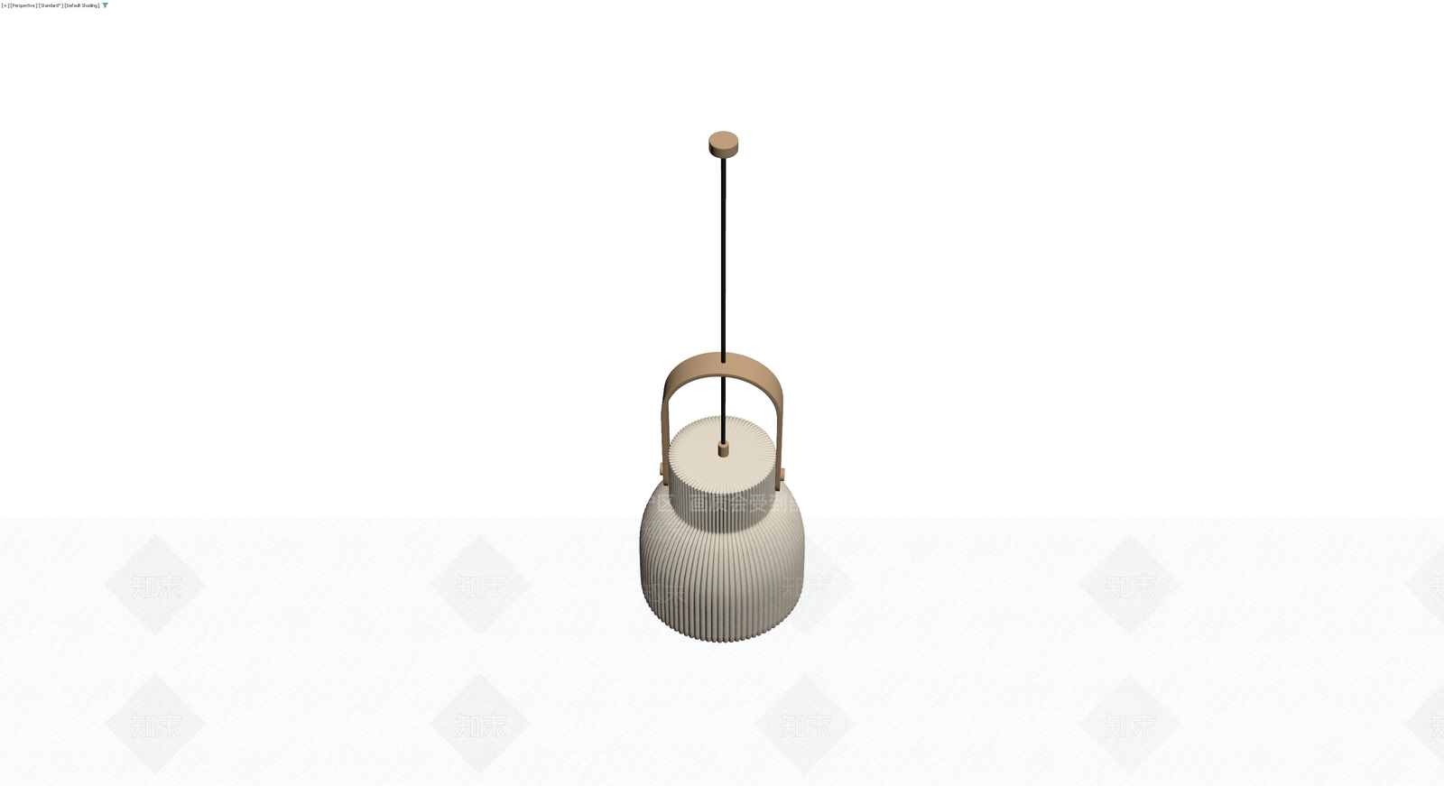 米色竖纹吊灯3D模型下载【ID:1230174039】