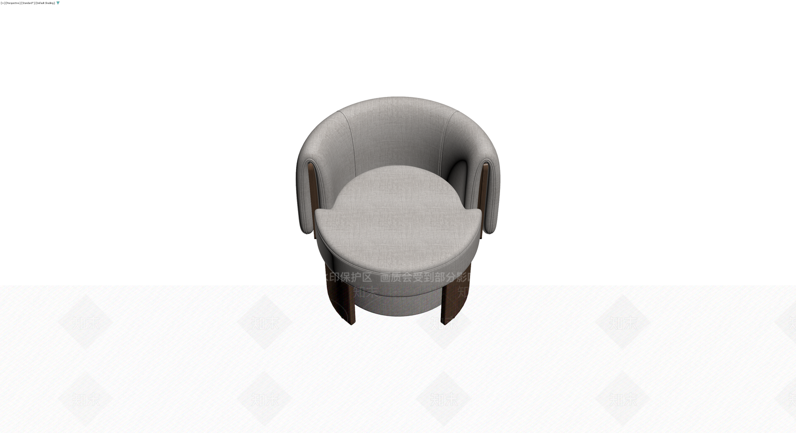 现代弧形布艺单人沙发3D模型下载【ID:1230771667】