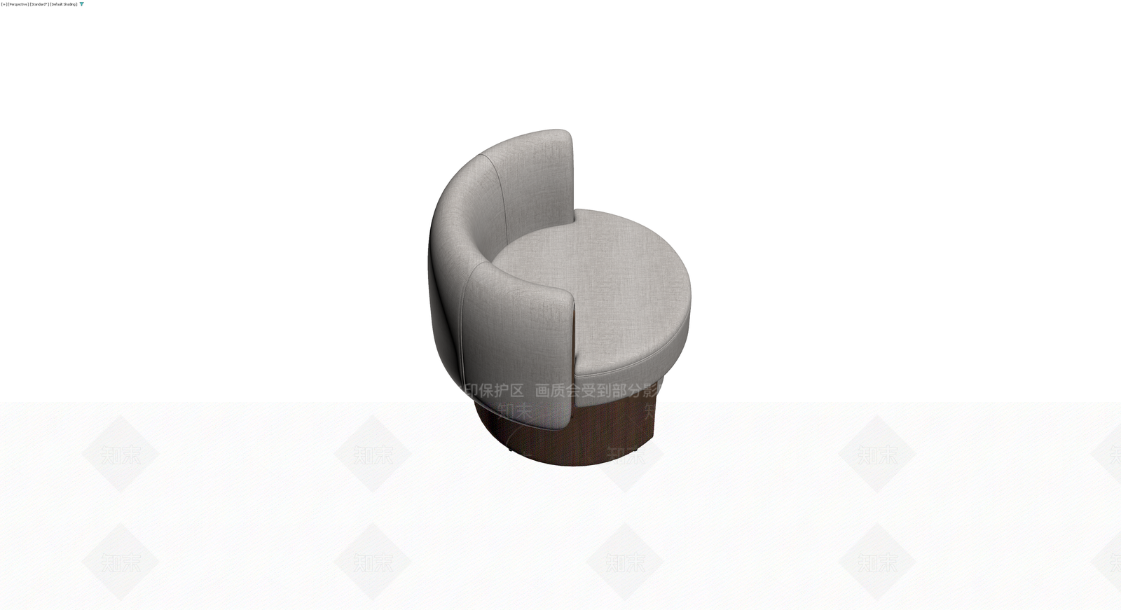 现代弧形布艺单人沙发3D模型下载【ID:1230771667】