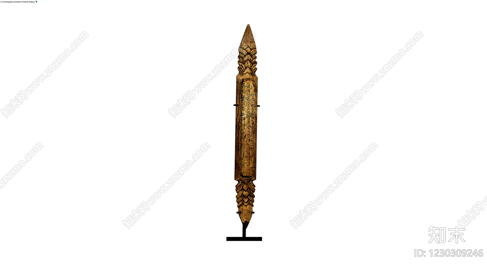 木质经文板雕塑3D模型下载【ID:1230309246】
