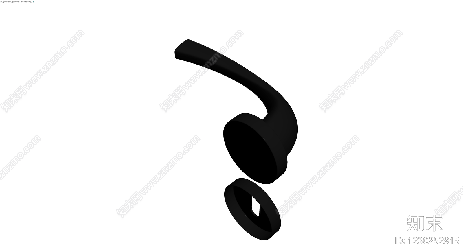 黑色弧形门把手3D模型下载【ID:1230252915】