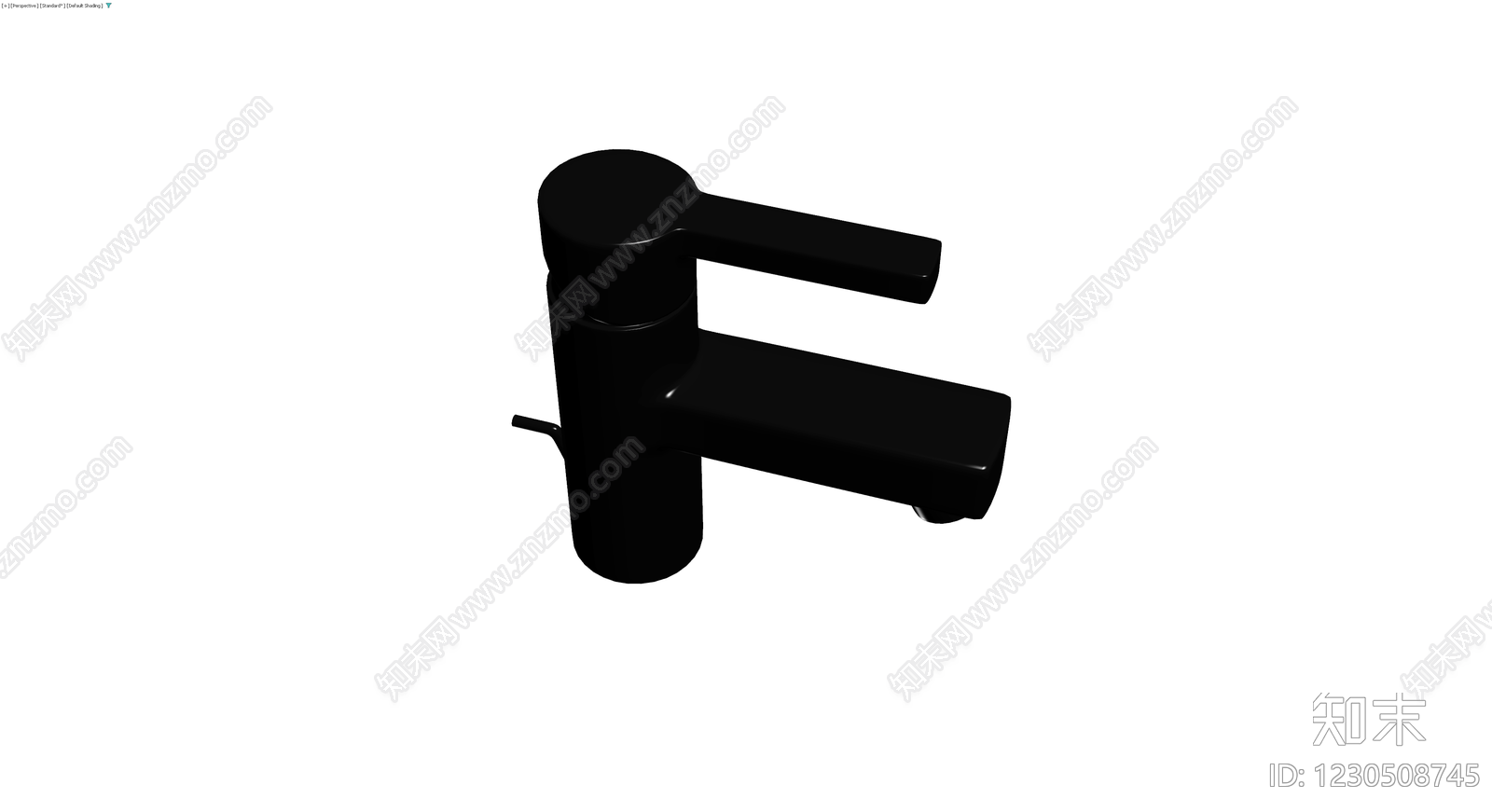 黑色现代单柄水龙头3D模型下载【ID:1230508745】