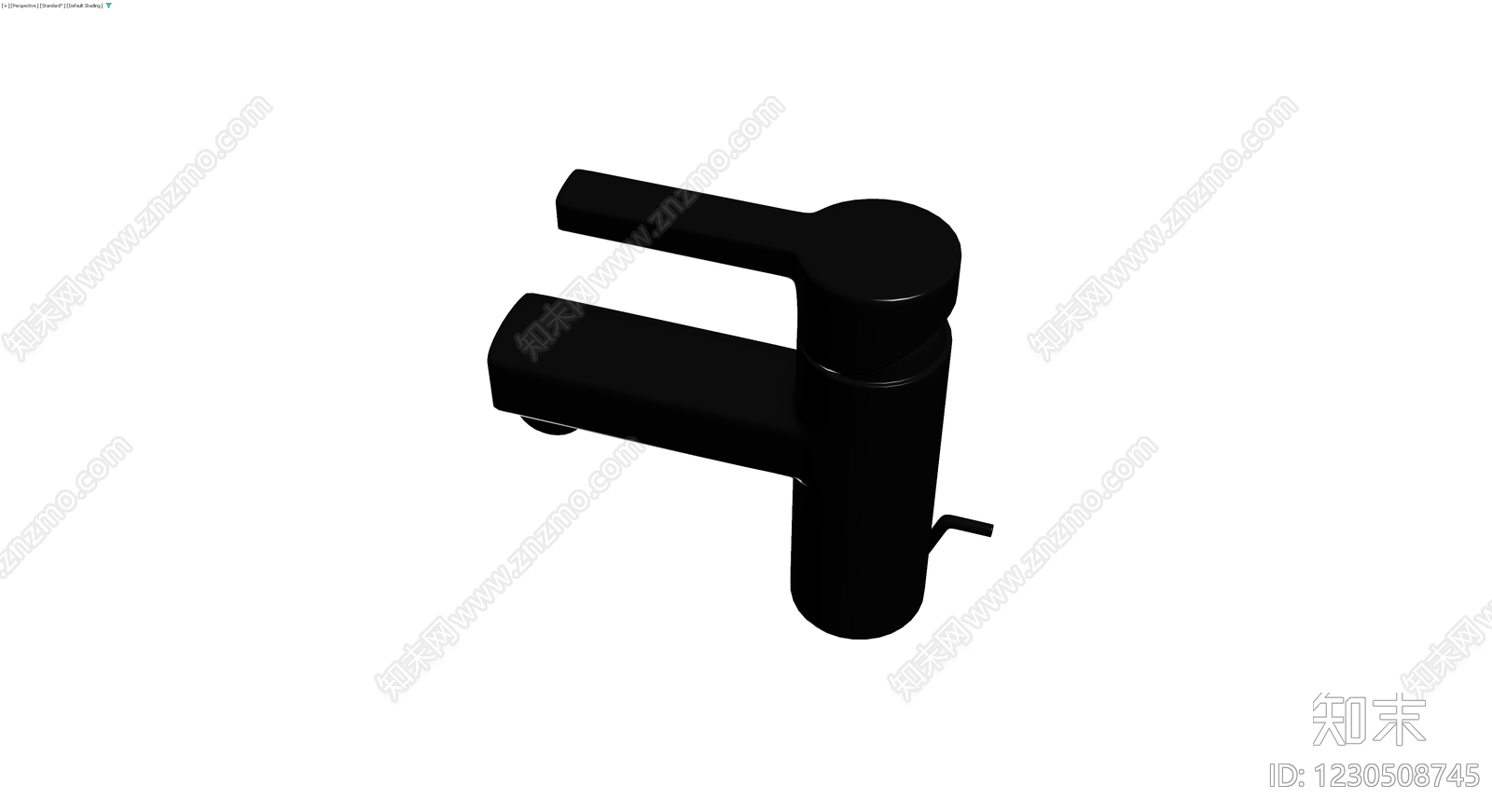 黑色现代单柄水龙头3D模型下载【ID:1230508745】