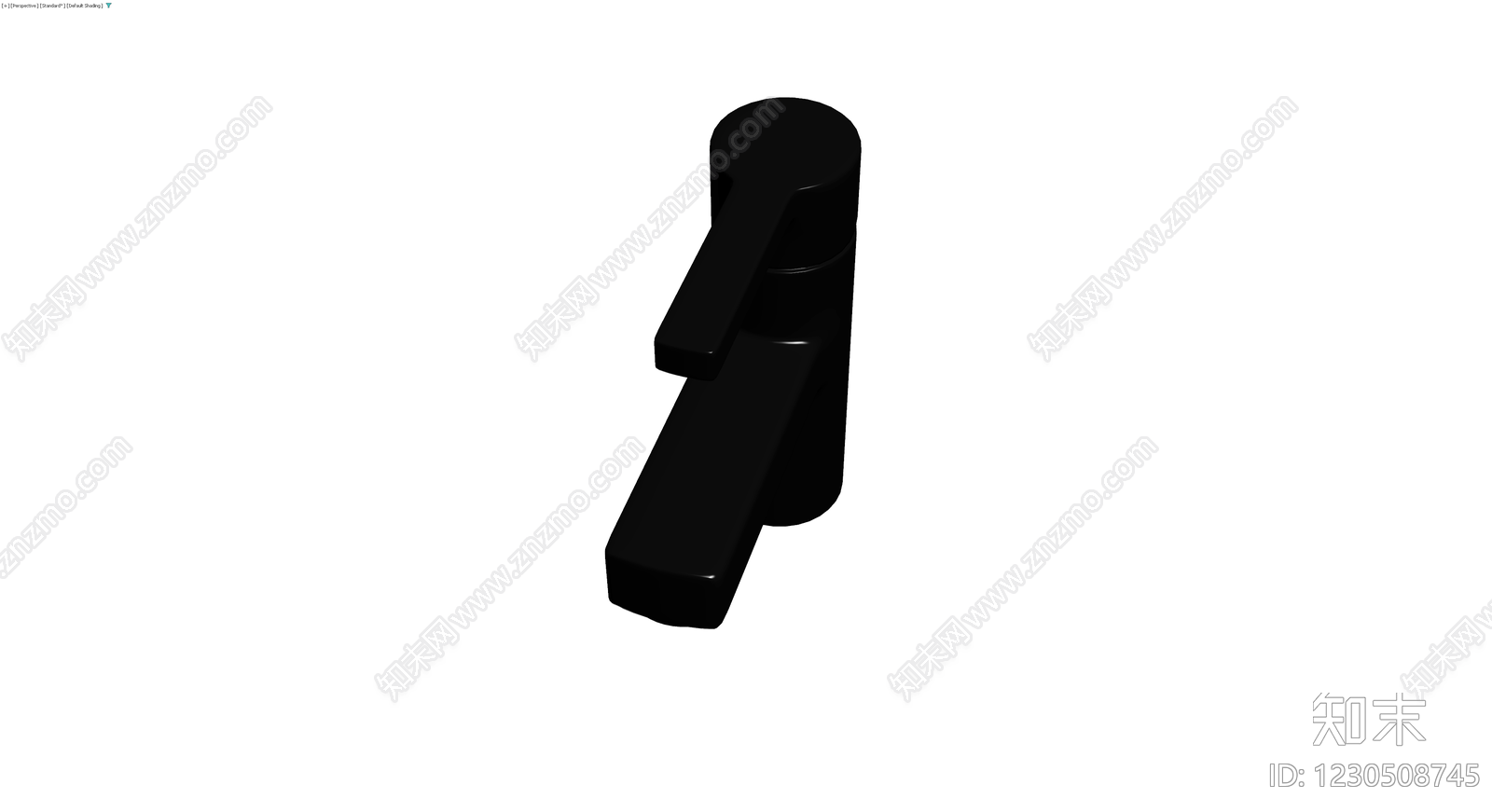 黑色现代单柄水龙头3D模型下载【ID:1230508745】