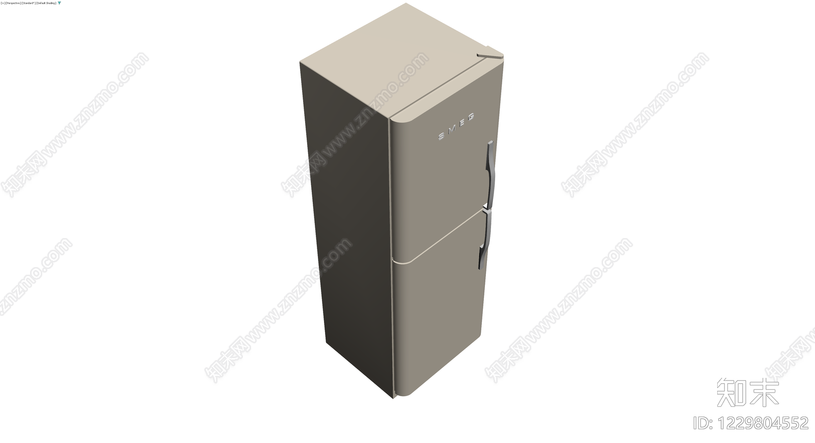 复古双门冰箱灰模3D模型下载【ID:1229804552】