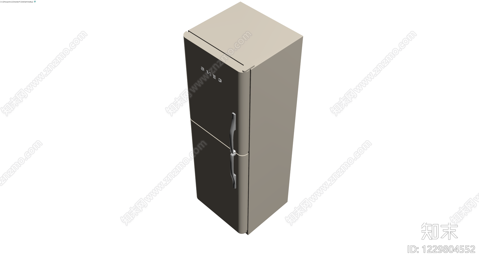 复古双门冰箱灰模3D模型下载【ID:1229804552】