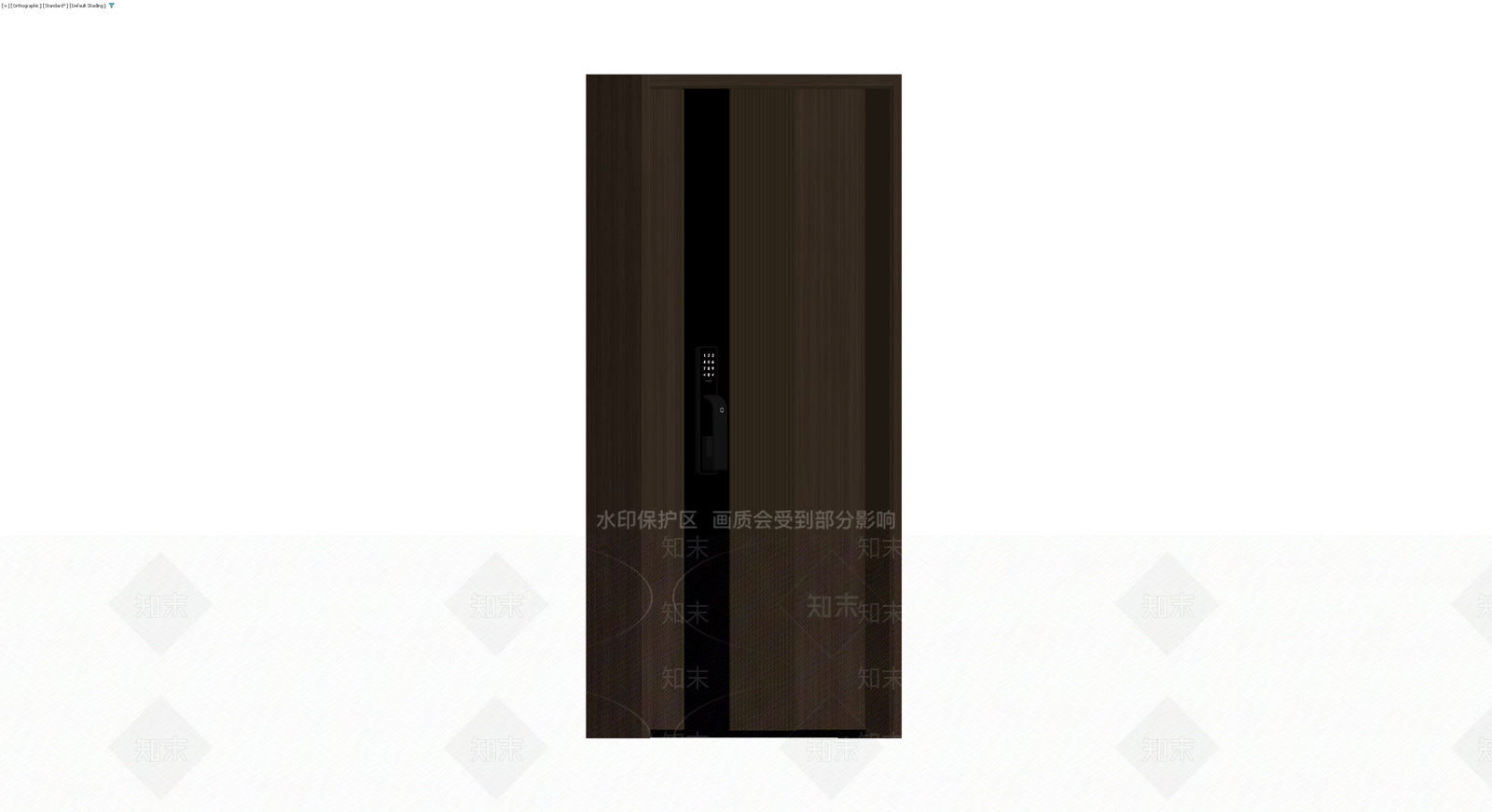 深色木纹智能入户门3D模型下载【ID:1229632334】