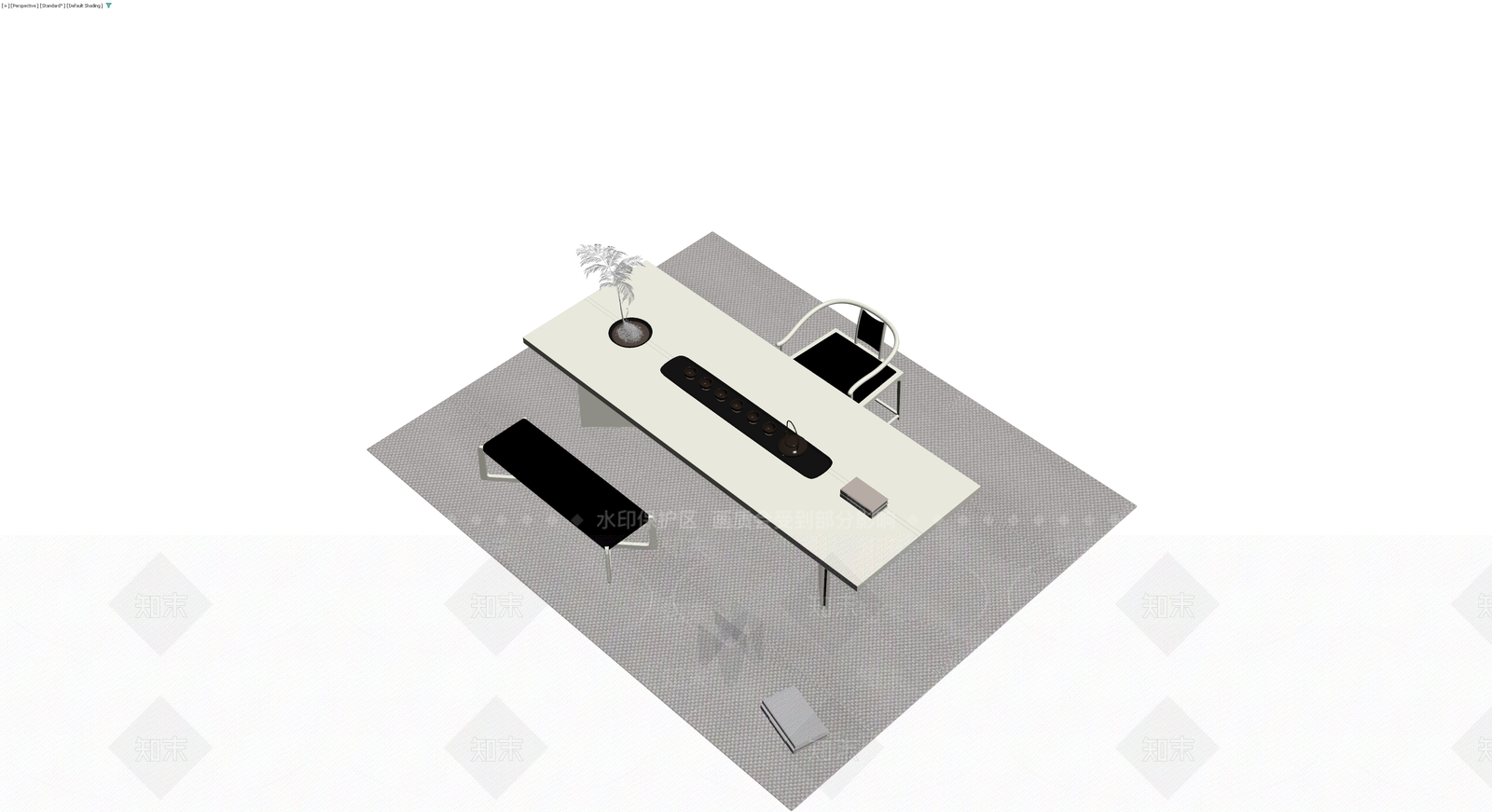 新中式茶桌椅组合3D模型下载【ID:1230578106】