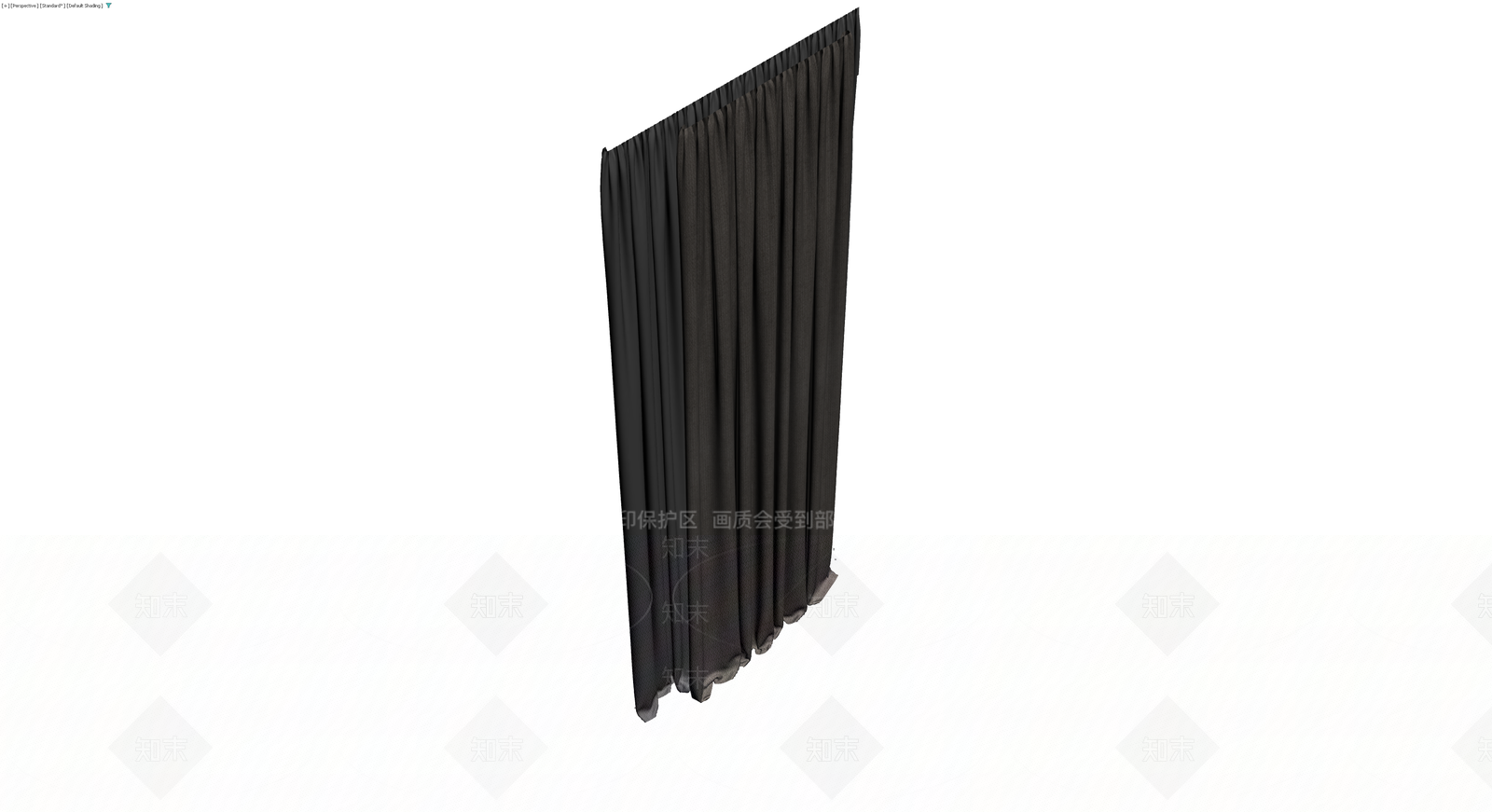 灰色褶皱布艺窗帘3D模型下载【ID:1230643388】