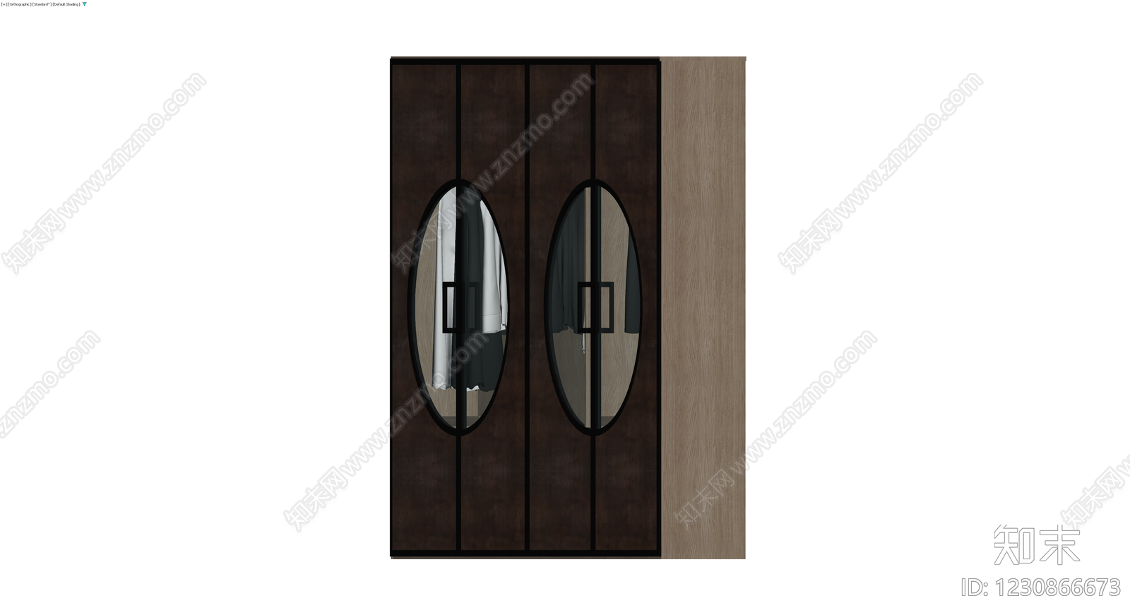 中式双门木质衣柜3D模型下载【ID:1230866673】