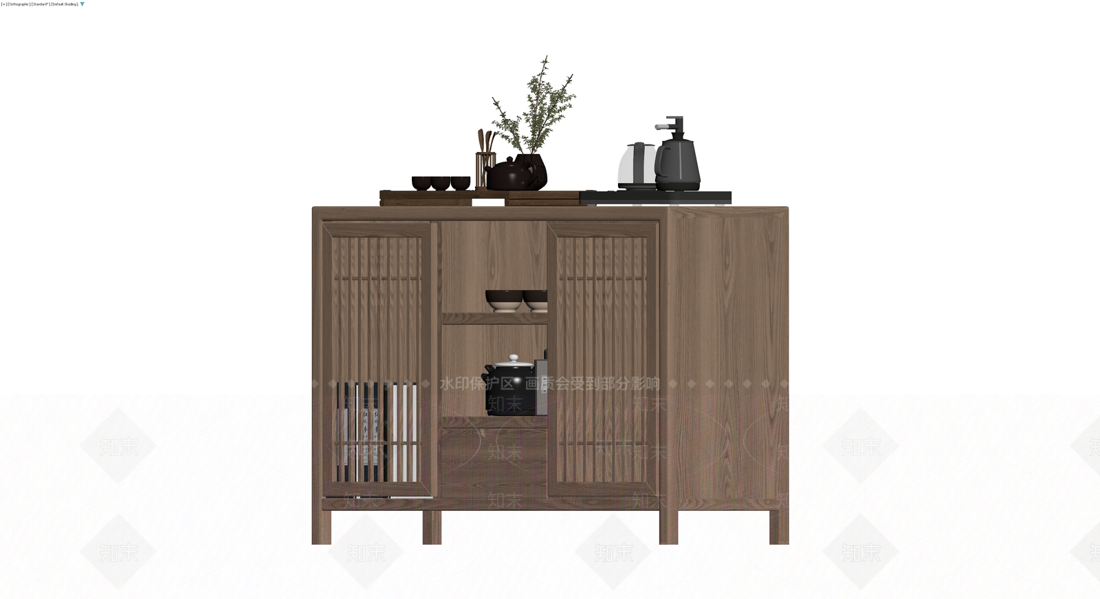 新中式实木茶柜3D模型下载【ID:1229893142】