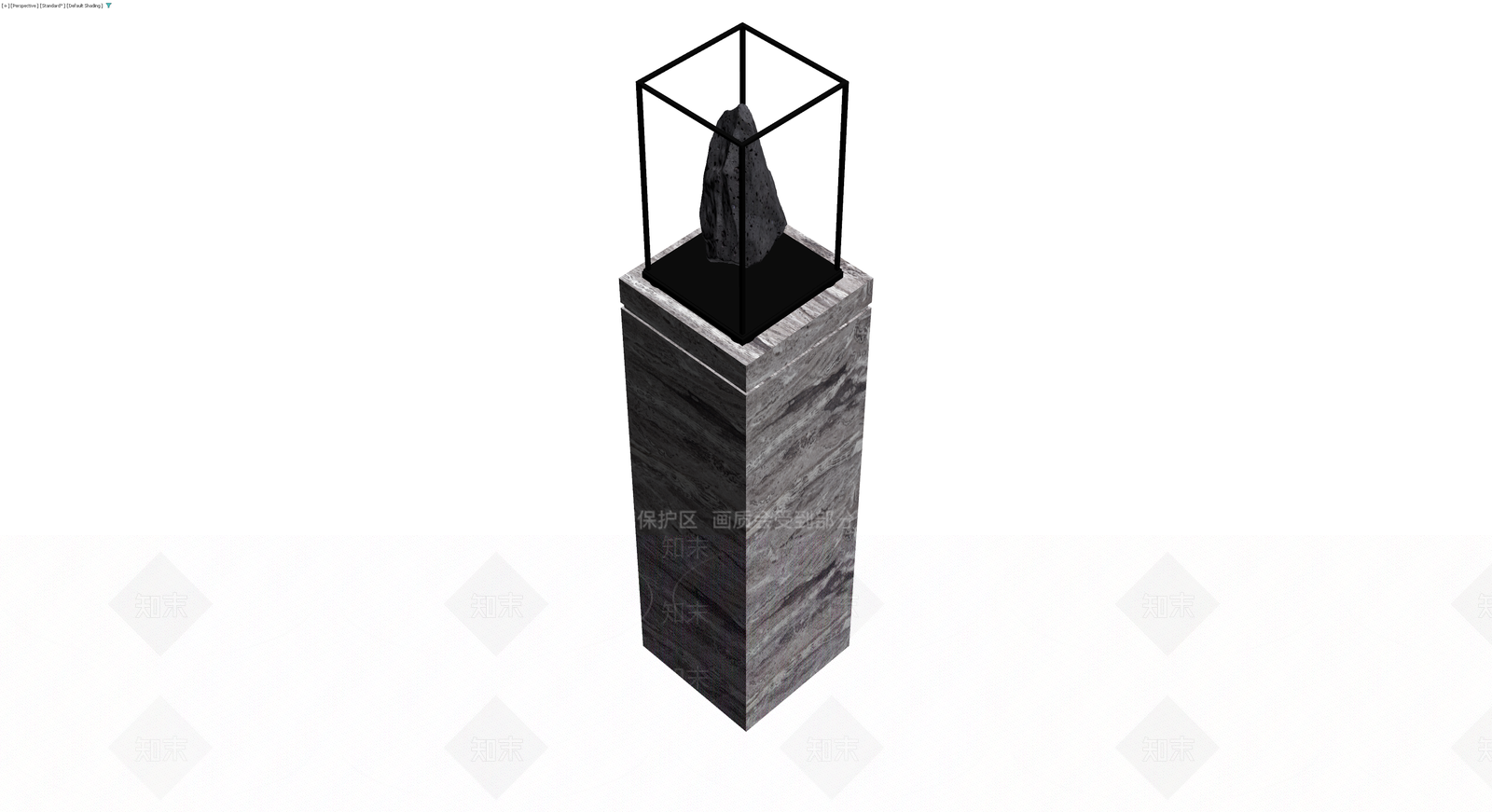 大理石展示台配玻璃罩3D模型下载【ID:1230014569】