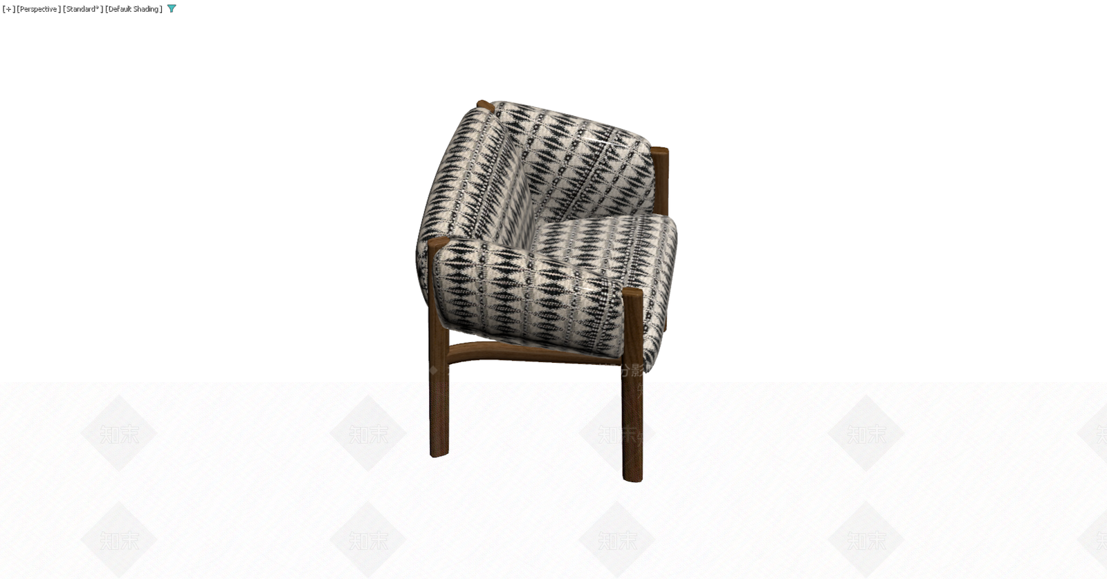 黑白几何纹扶手椅3D模型下载【ID:1229589346】