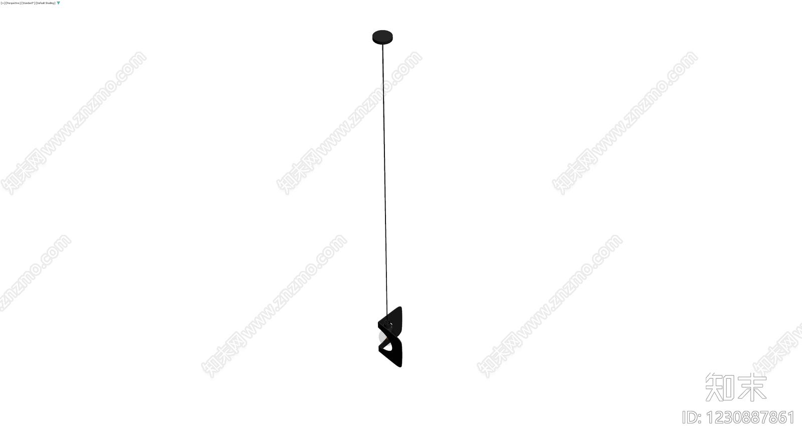黑色心形吊灯3D模型下载【ID:1230887861】