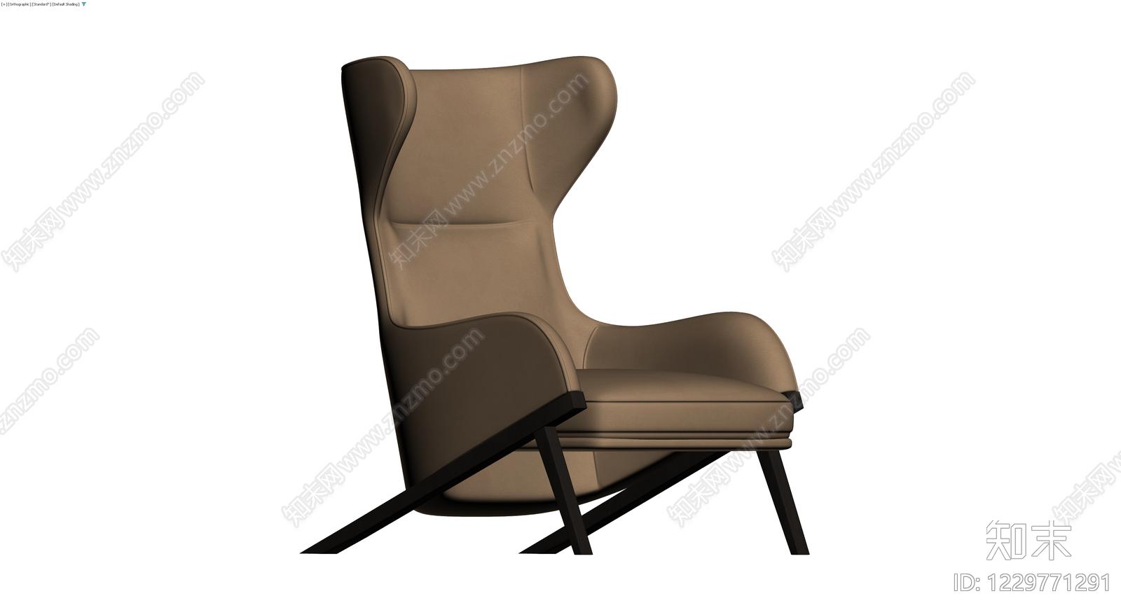 现代风格棕色单人沙发3D模型下载【ID:1229771291】