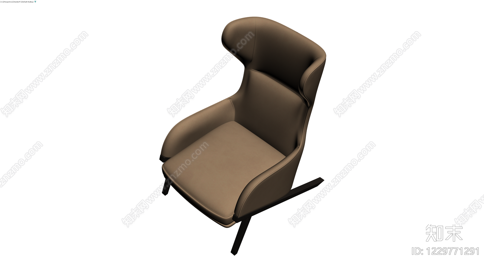 现代风格棕色单人沙发3D模型下载【ID:1229771291】