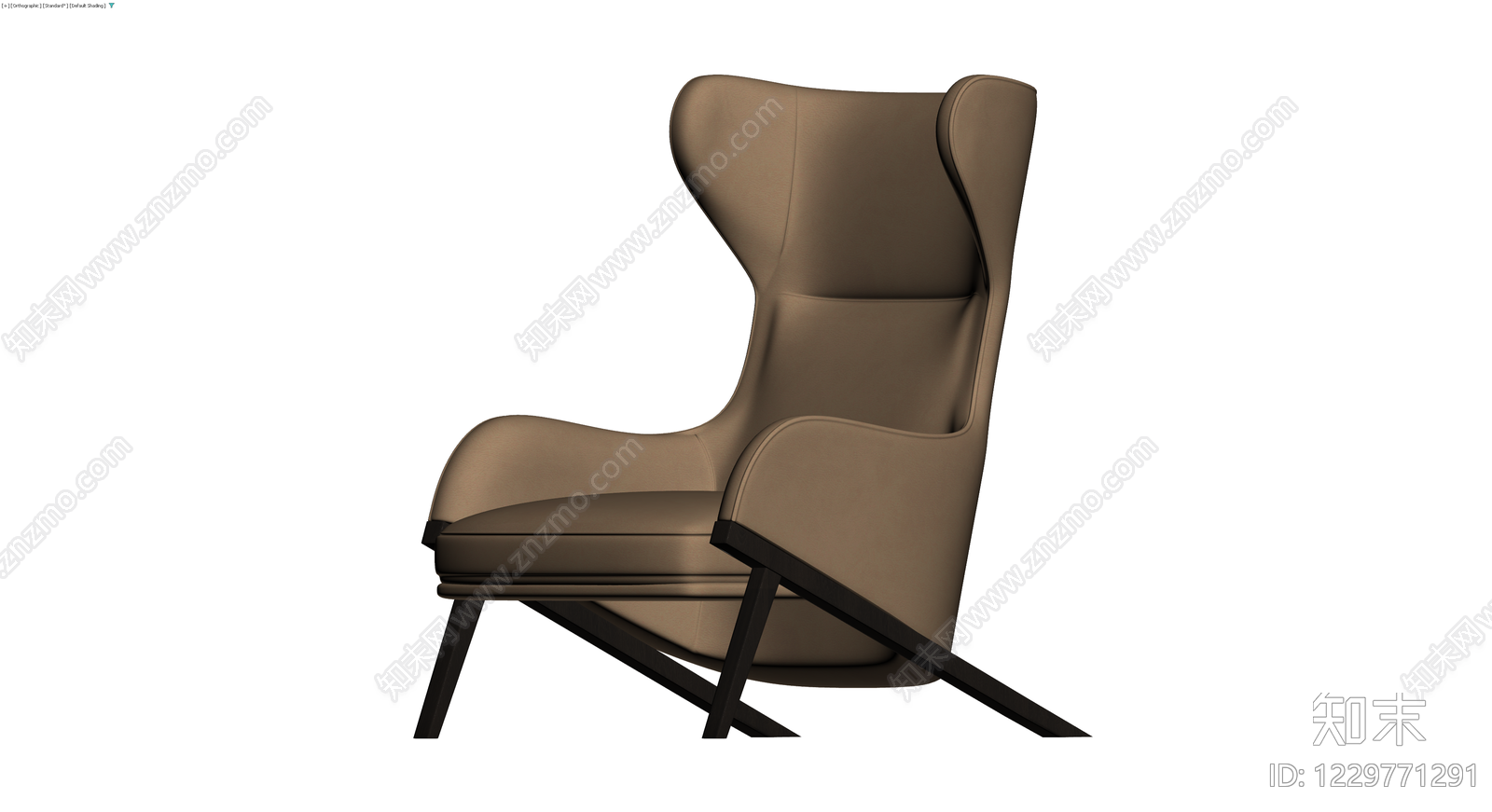 现代风格棕色单人沙发3D模型下载【ID:1229771291】