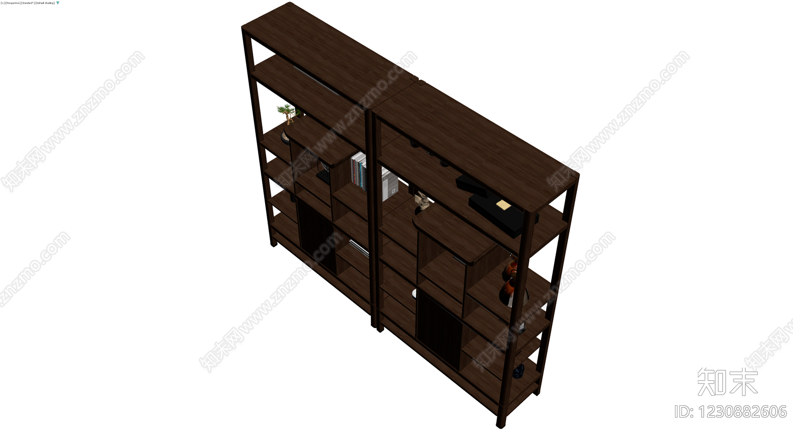 新中式实木博古架3D模型下载【ID:1230882606】