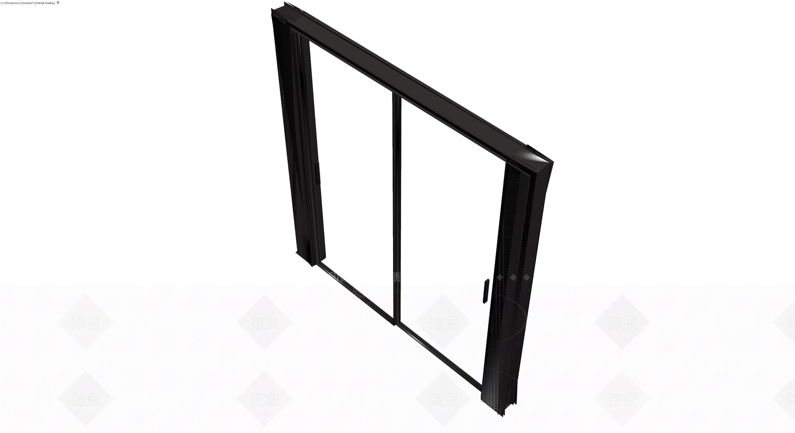 黑色双扇推拉门组件3D模型下载【ID:1230631722】