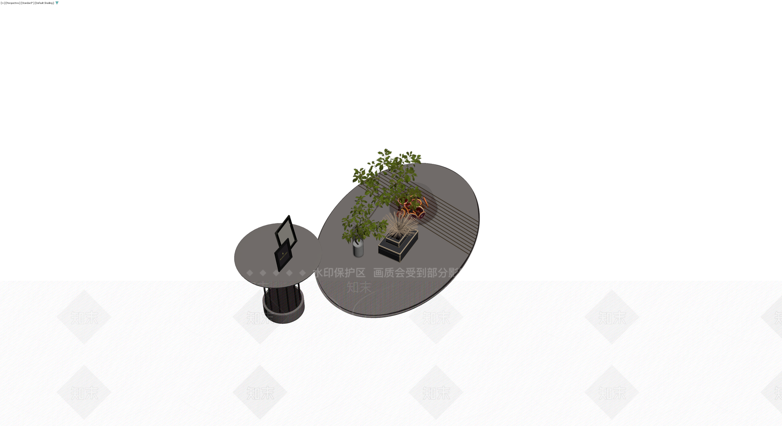 组合展示桌及陈列品3D模型下载【ID:1229947012】
