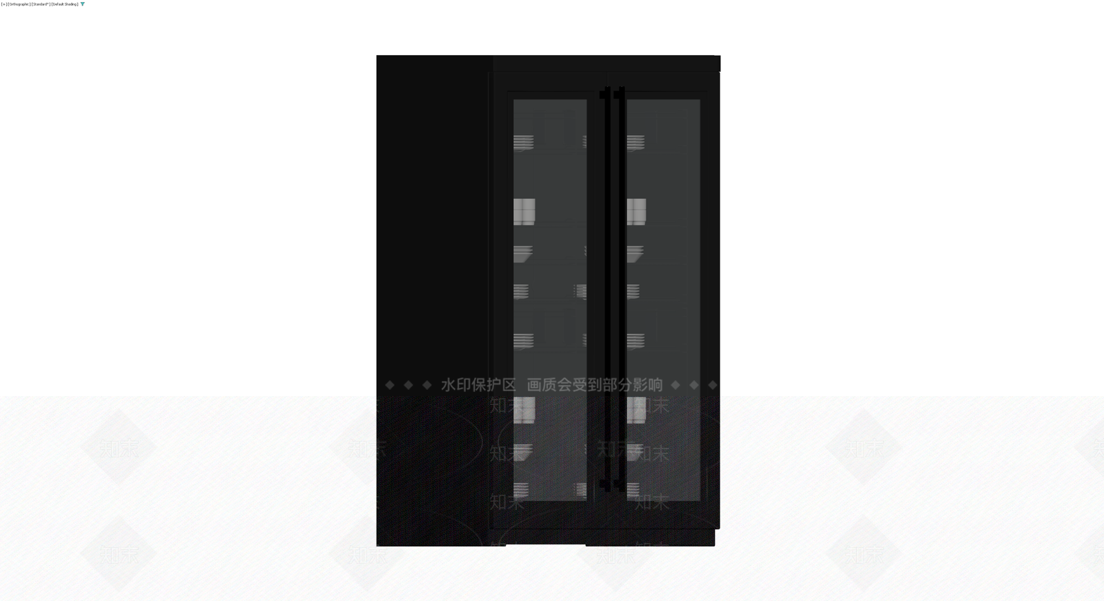 黑色双门展示柜3D模型下载【ID:1230748855】