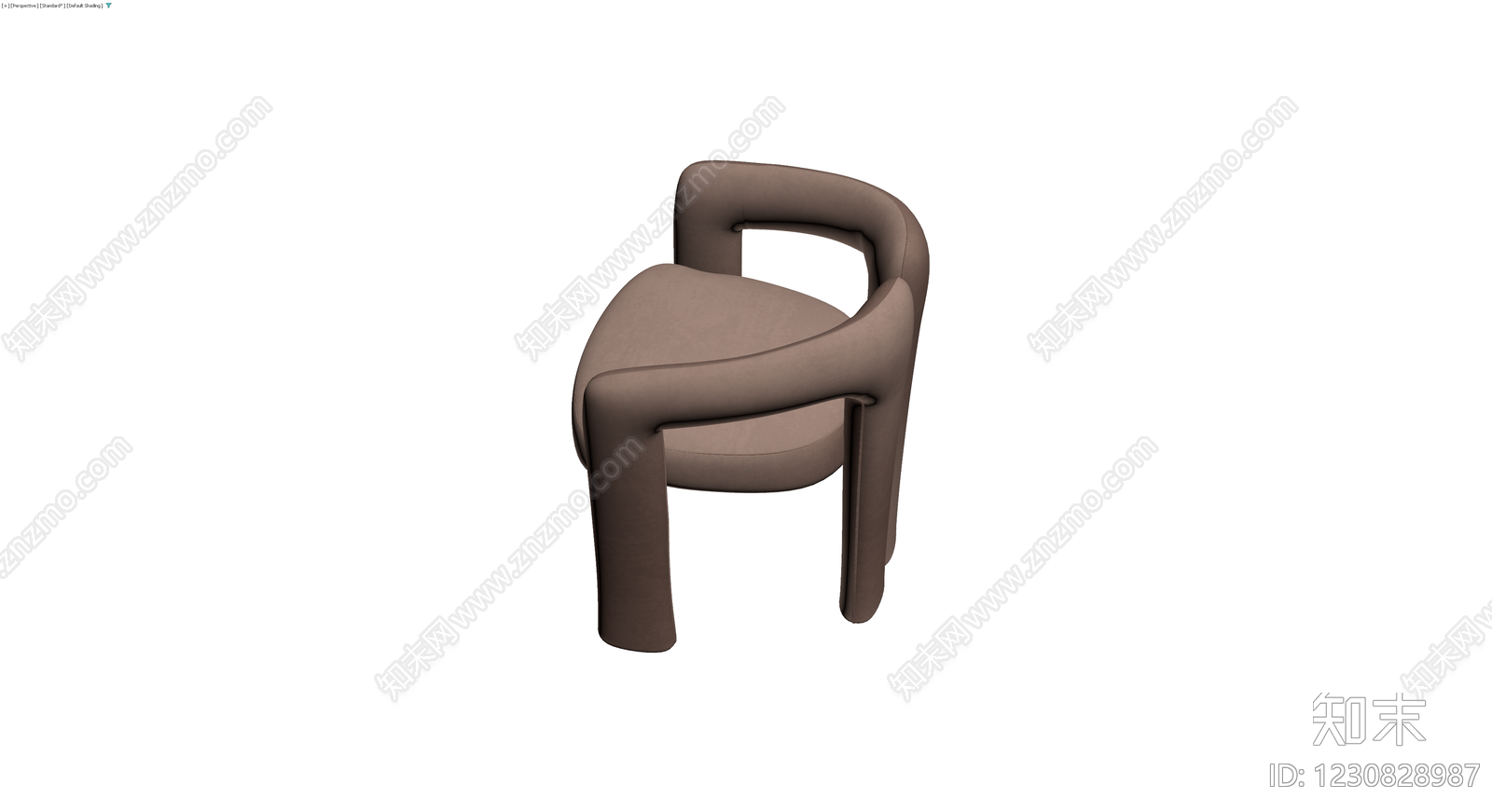 现代风格棕色软包扶手椅3D模型下载【ID:1230828987】