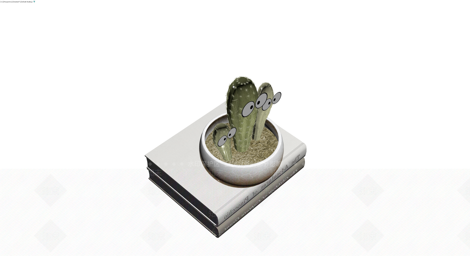 卡通眼睛盆栽组合3D模型下载【ID:1230583945】