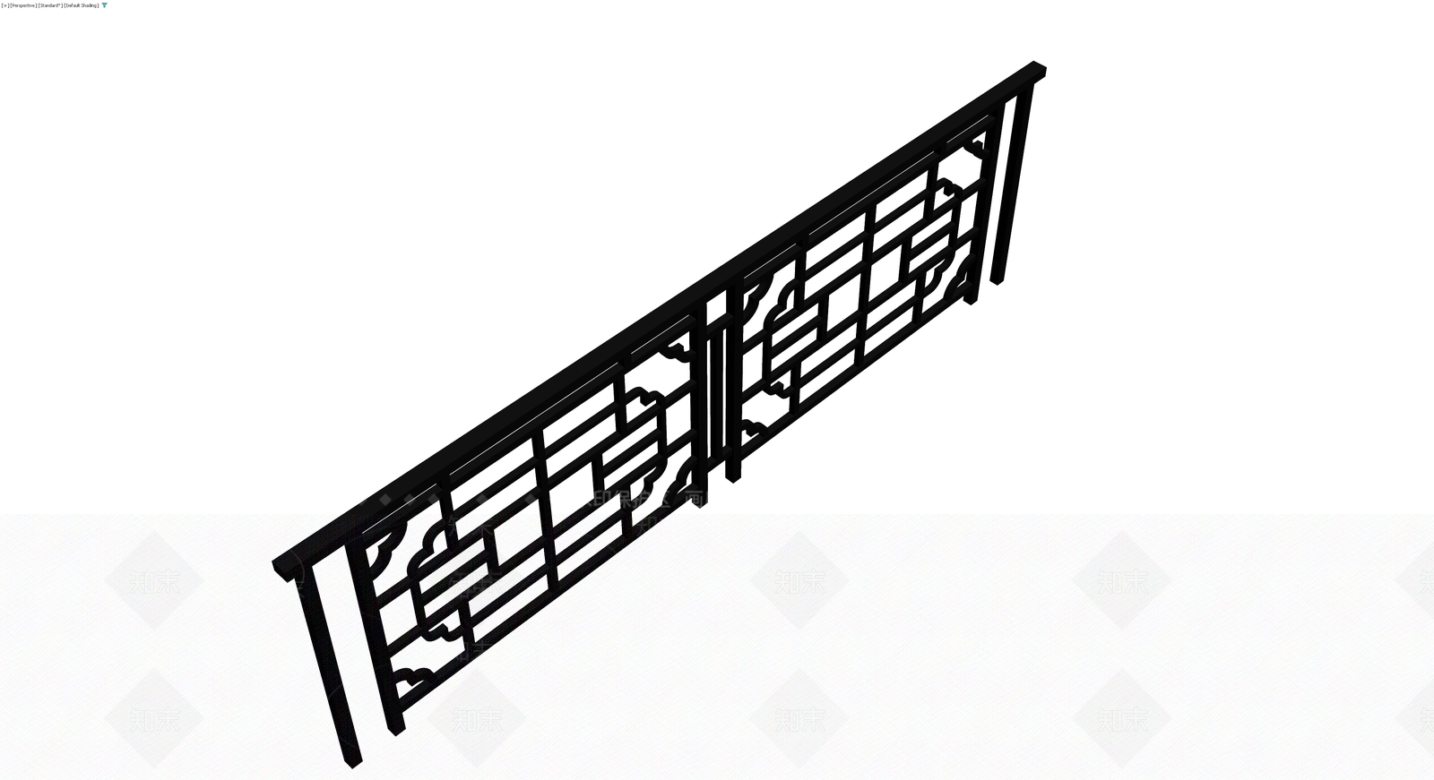 中式双扇镂空木格栅门3D模型下载【ID:1229637798】