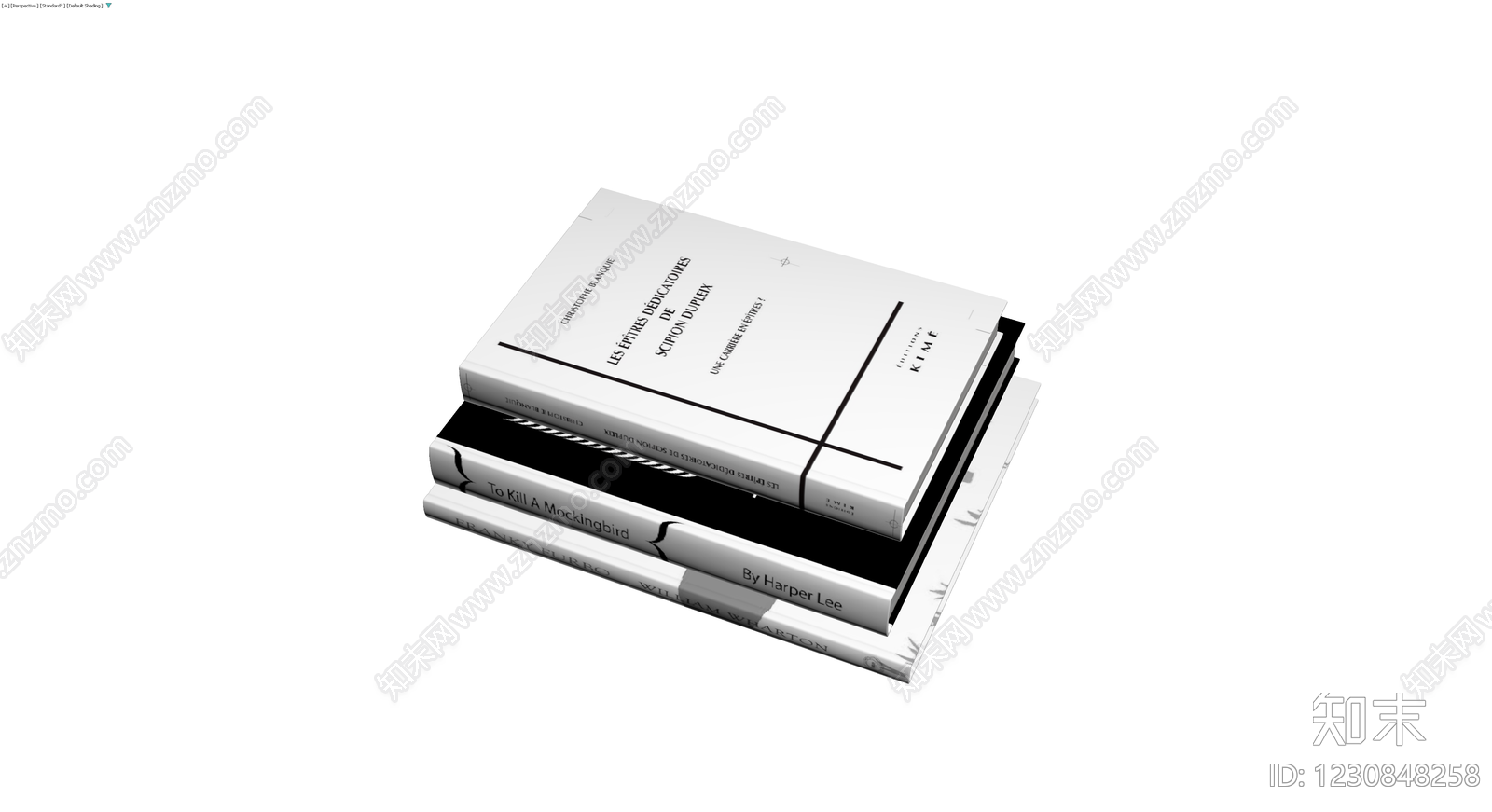书籍堆叠组合模型3D模型下载【ID:1230848258】
