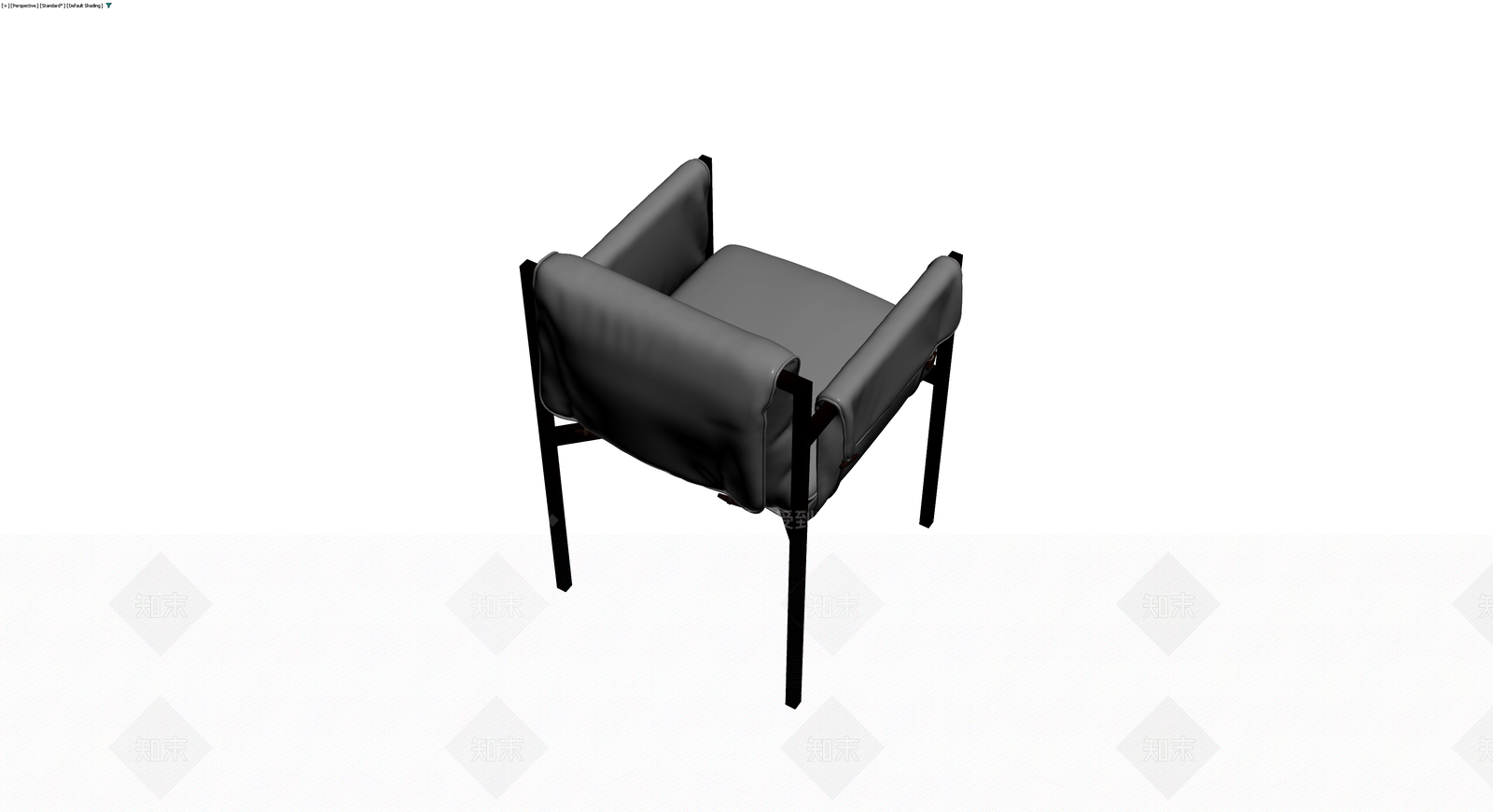 灰色软包木质扶手椅3D模型下载【ID:1229979895】
