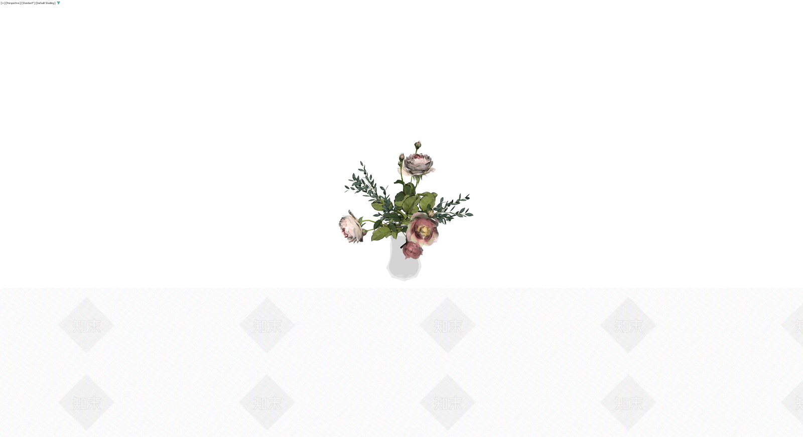 灰白玫瑰盆栽组合3D模型下载【ID:1230399672】