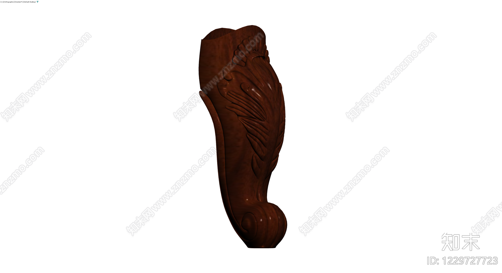 棕色木质雕花柱脚3D模型下载【ID:1229727723】