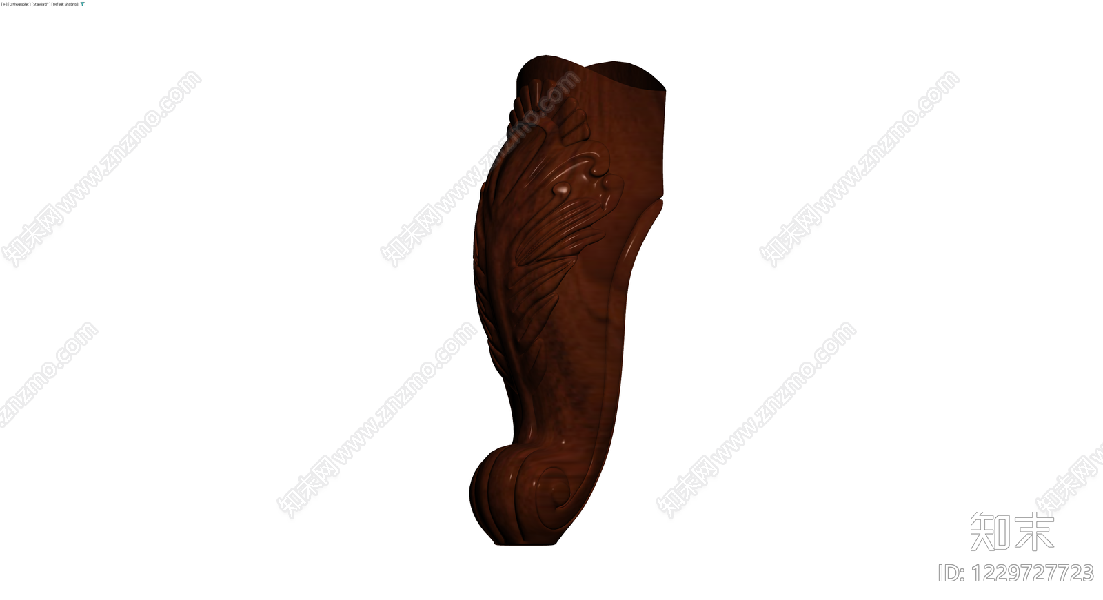 棕色木质雕花柱脚3D模型下载【ID:1229727723】