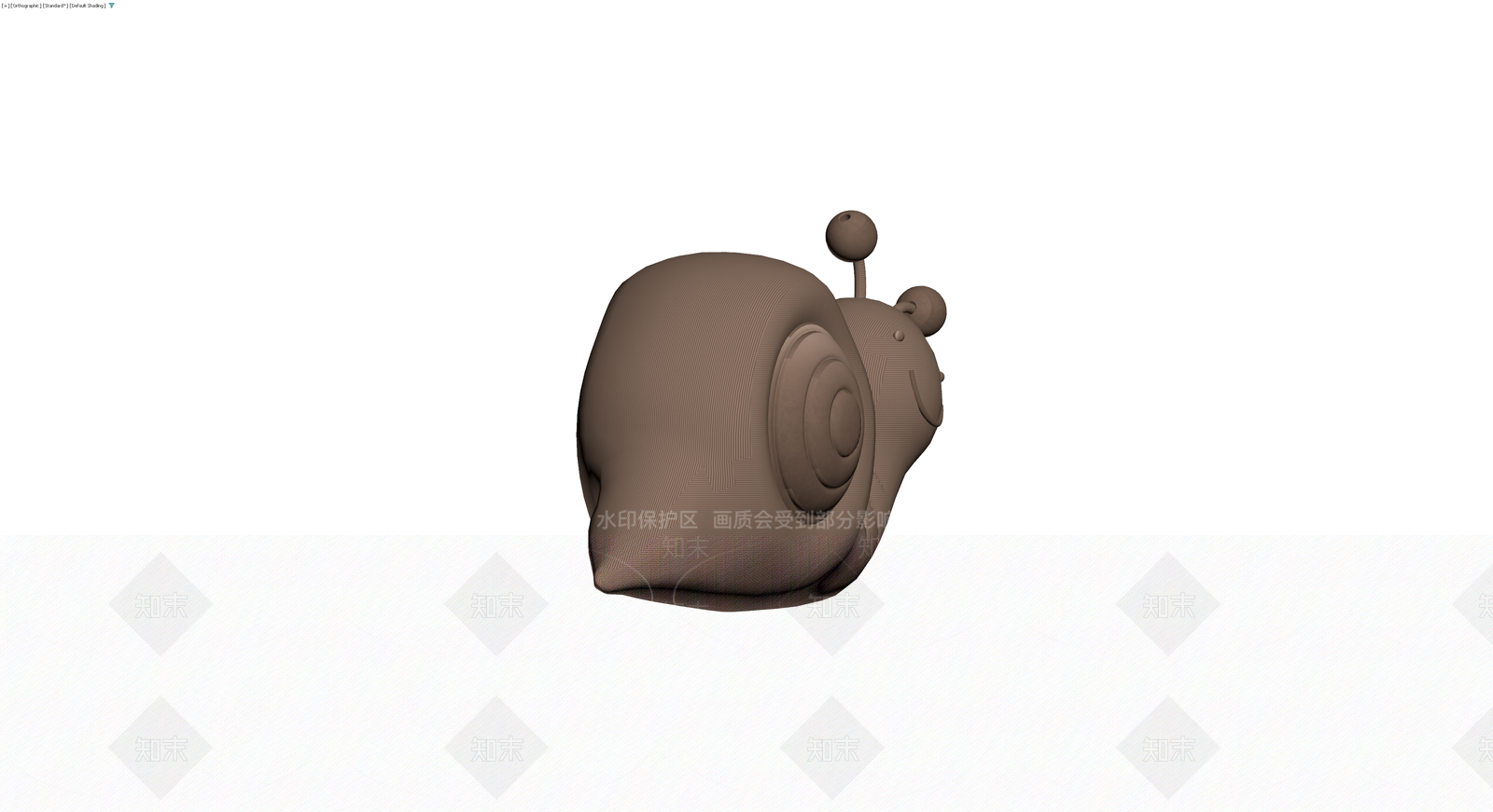 卡通蜗牛灰模雕塑3D模型下载【ID:1230766470】