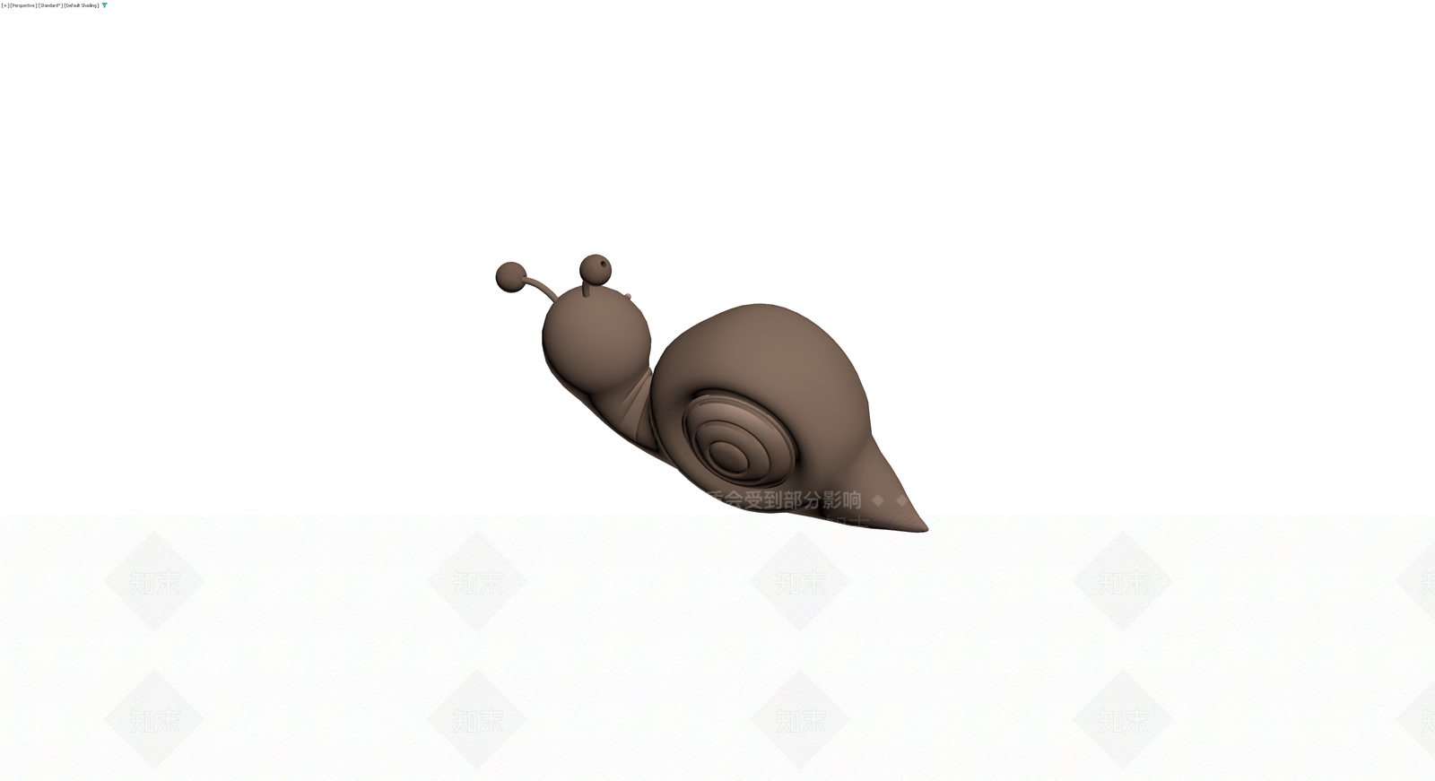 卡通蜗牛灰模雕塑3D模型下载【ID:1230766470】