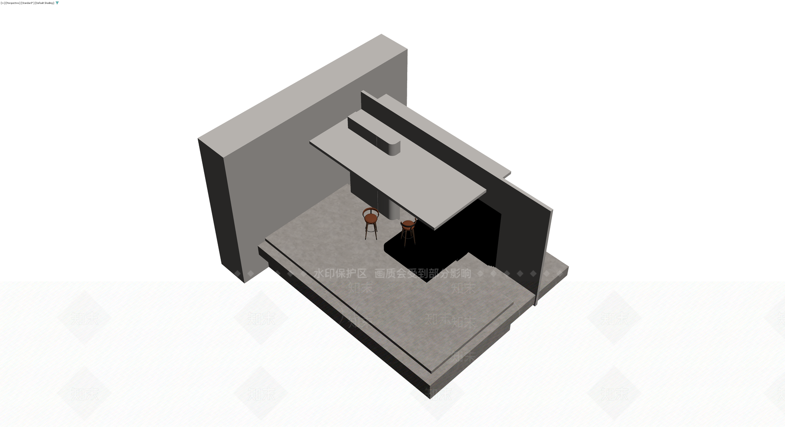 现代风格吧台组合3D模型下载【ID:1230415487】