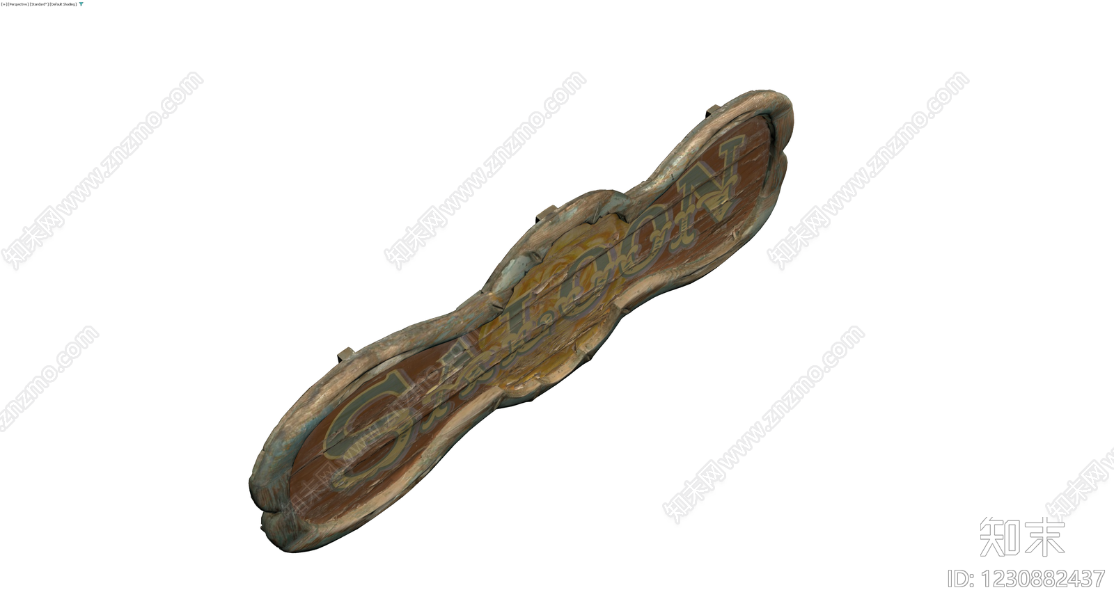 做旧风格Saloon木质招牌3D模型下载【ID:1230882437】