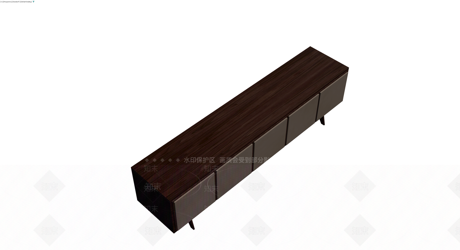 现代深色木纹电视柜3D模型下载【ID:1230091522】