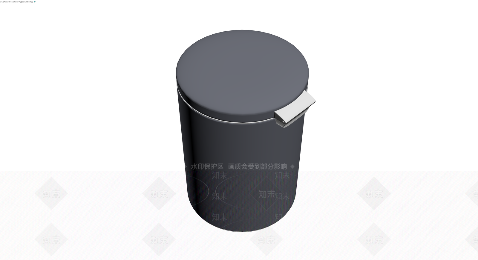 深灰脚踏式圆柱垃圾桶3D模型下载【ID:1230348142】