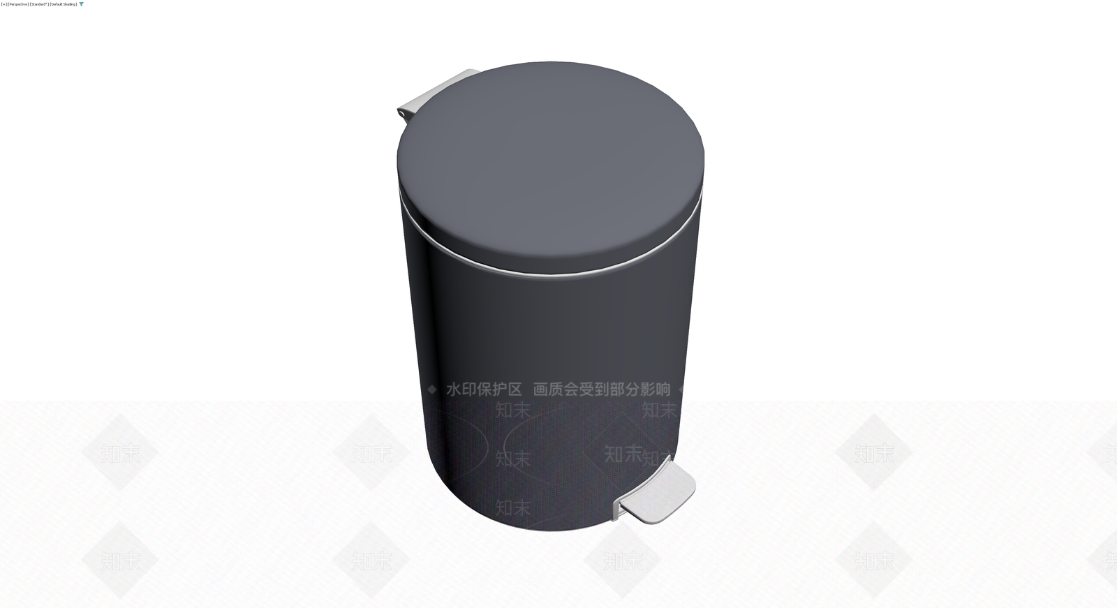 深灰脚踏式圆柱垃圾桶3D模型下载【ID:1230348142】