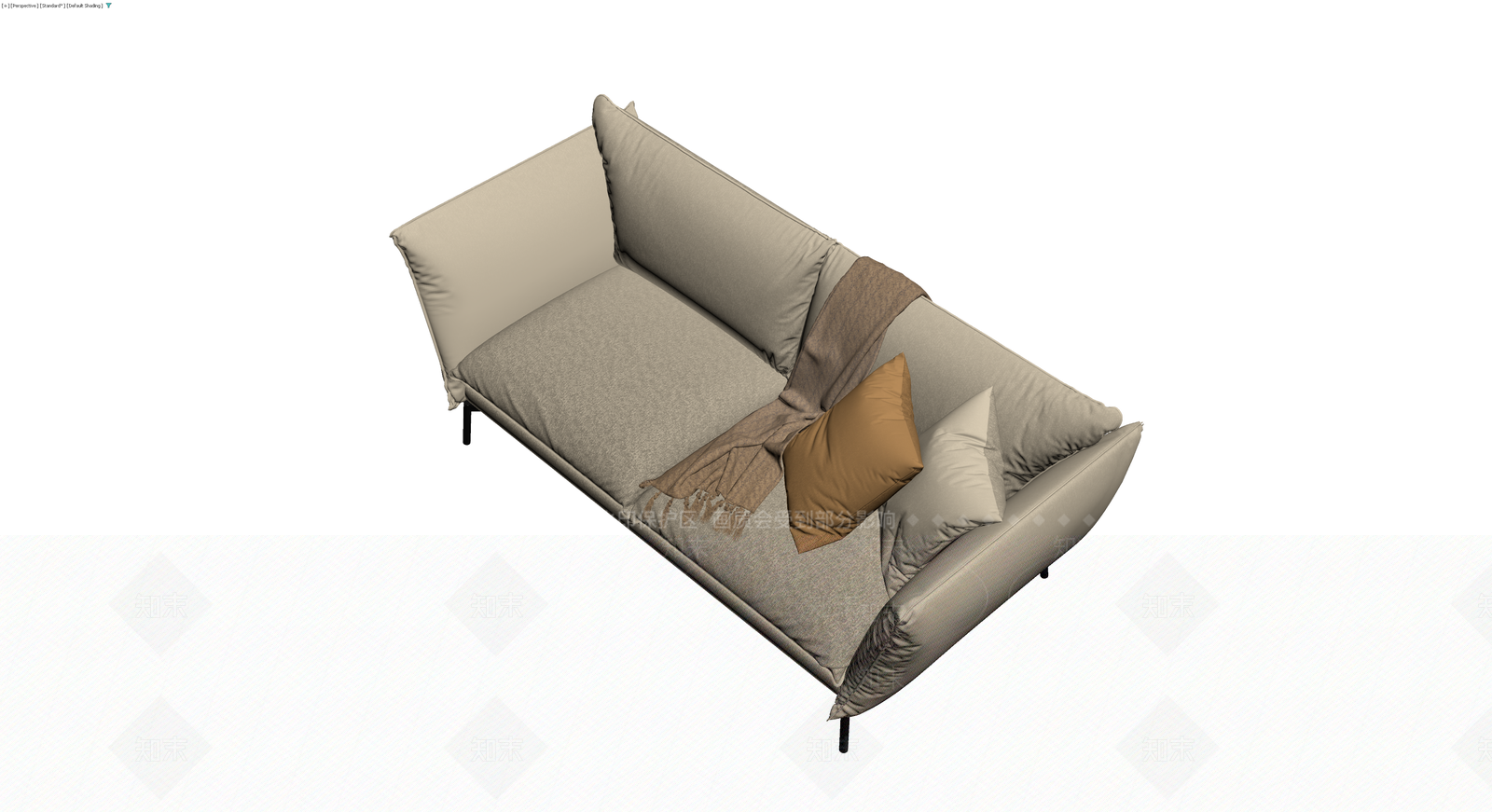 现代风格布艺沙发组合3D模型下载【ID:1230138612】